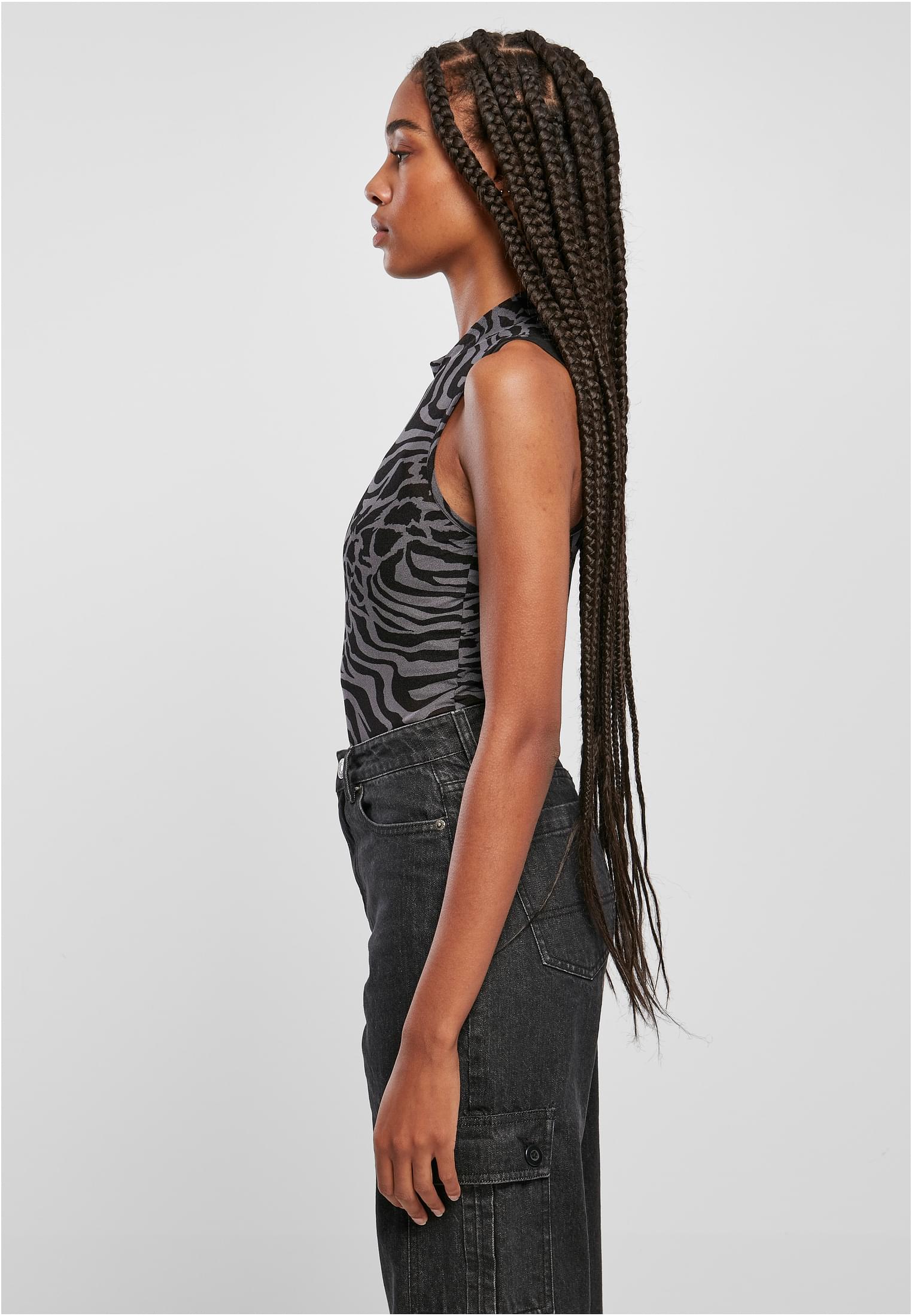 Ladies Sleeveless Mesh Body asphalt/black 3XL - variant image 1