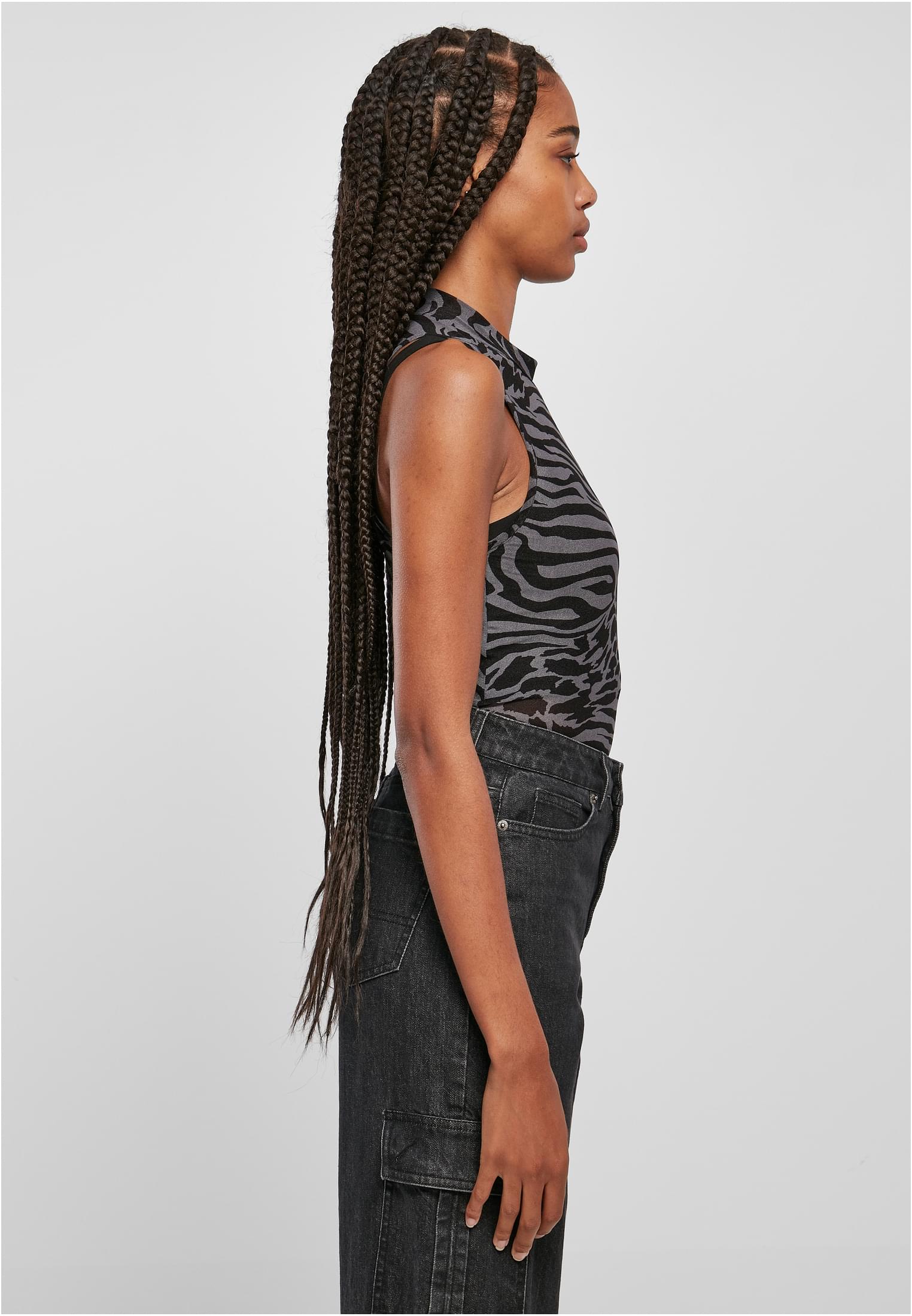 Ladies Sleeveless Mesh Body asphalt/black 3XL - variant image 3