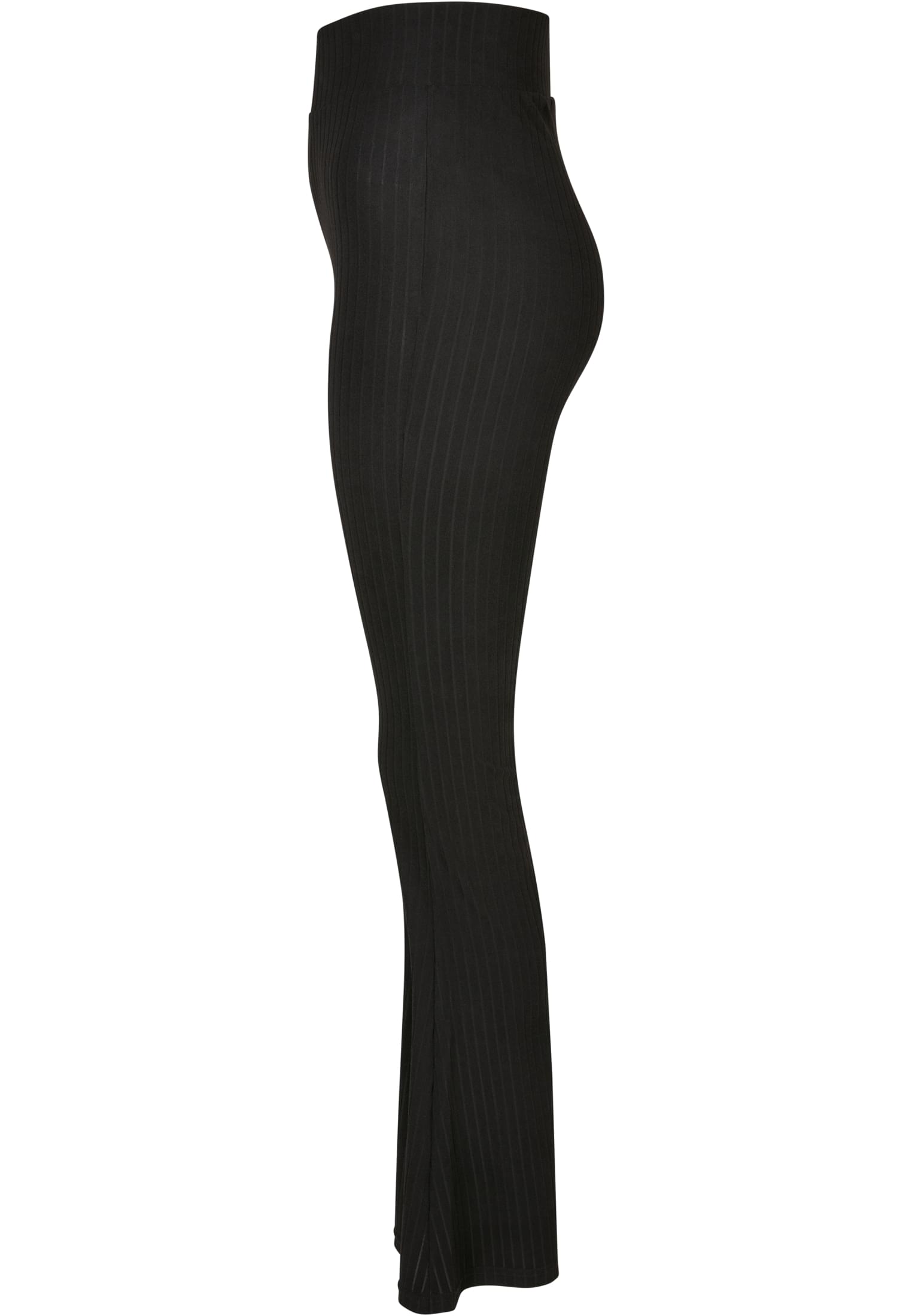 Ladies High Waist Rib Flared Leggings black 3XL - variant image 8