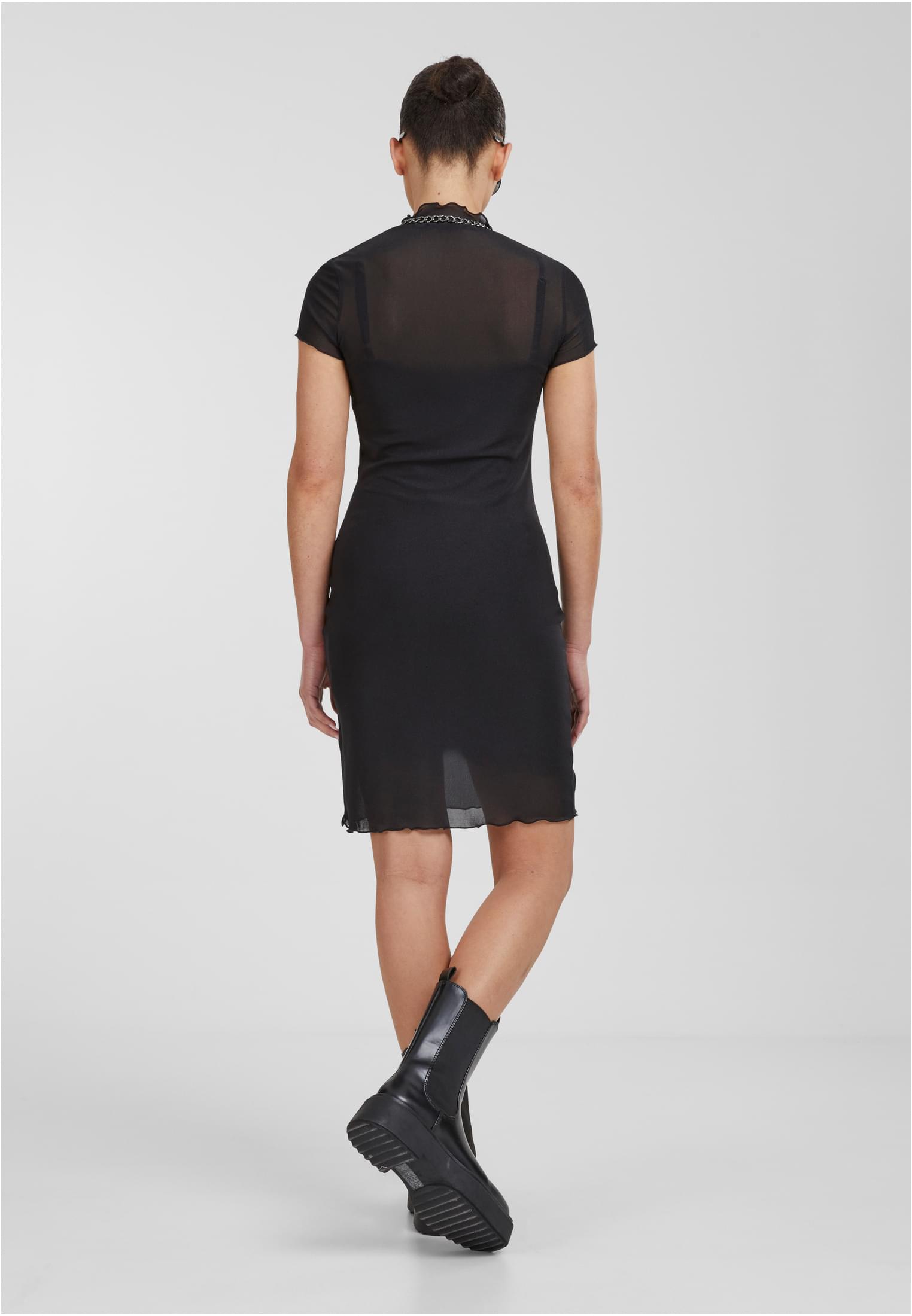 Ladies Mesh Double Layer Dress black L - variant image 2