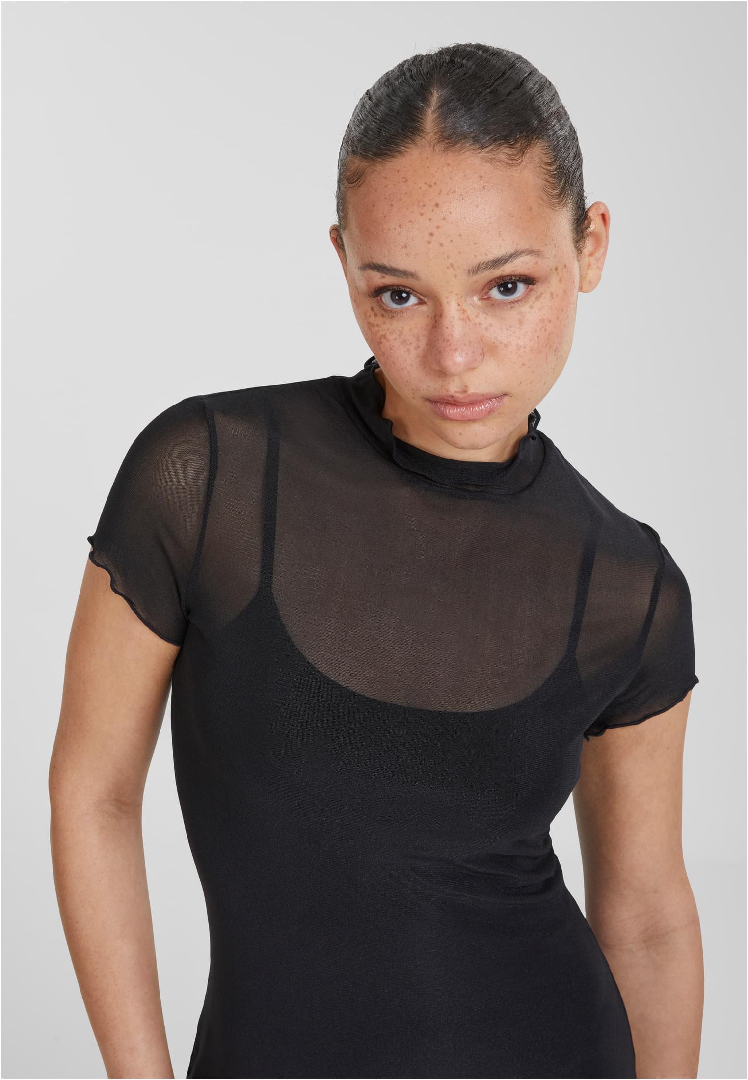 Ladies Mesh Double Layer Dress black L - variant image 3