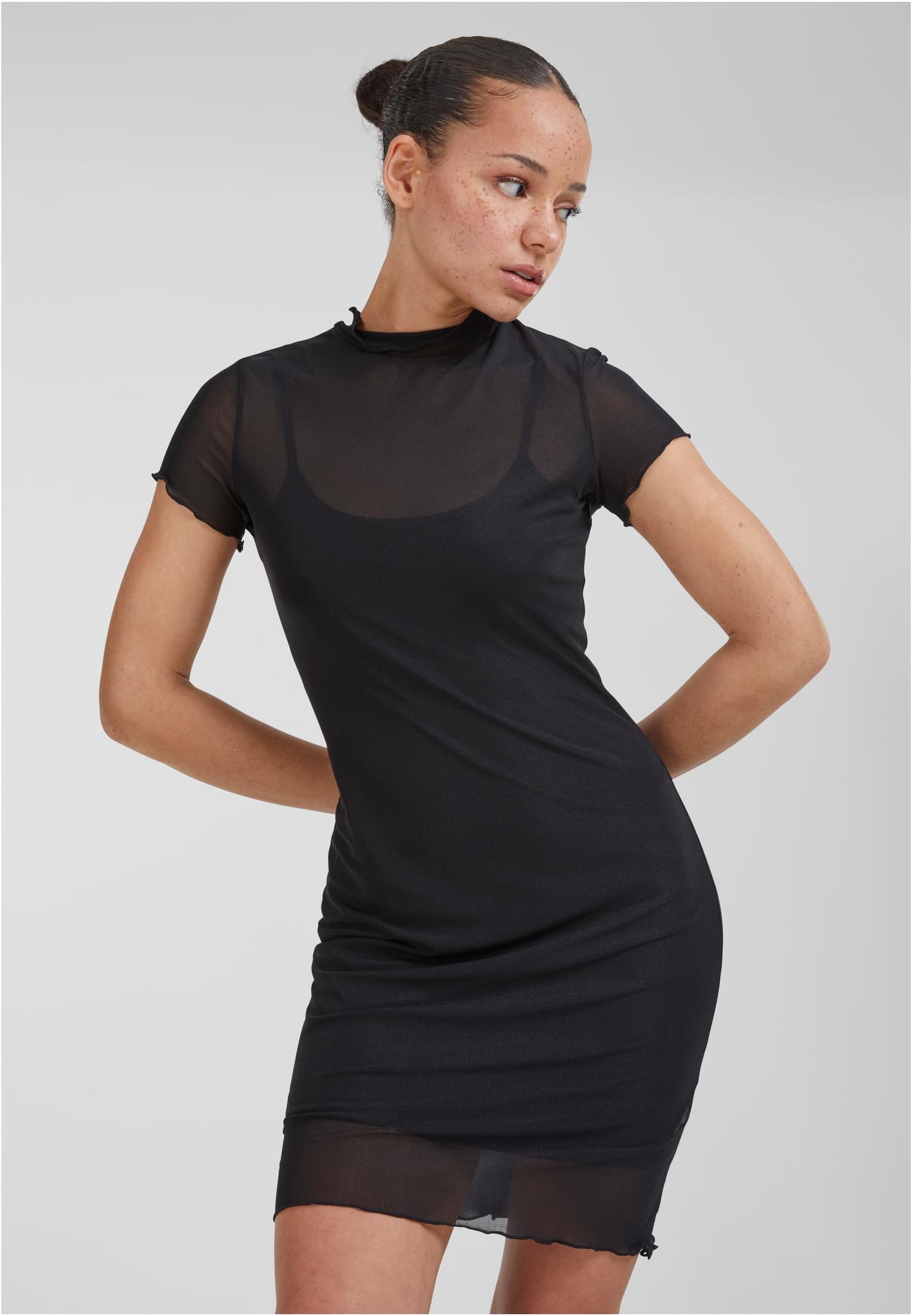 Ladies Mesh Double Layer Dress black L - variant image 4
