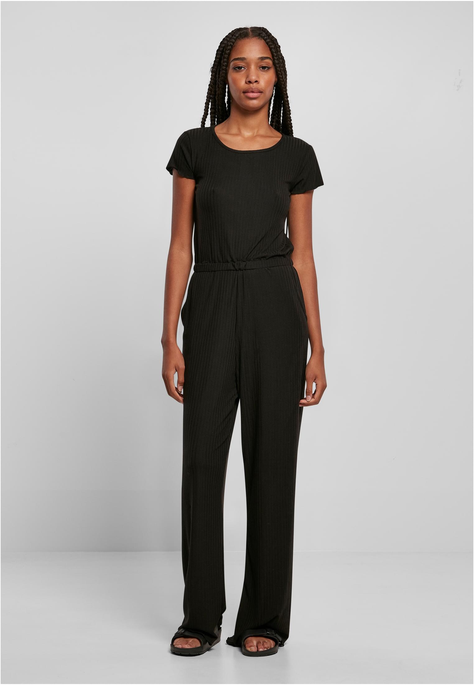 Ladies Rib Wid Leg Jumpsuit black 3XL - alternate variant 1