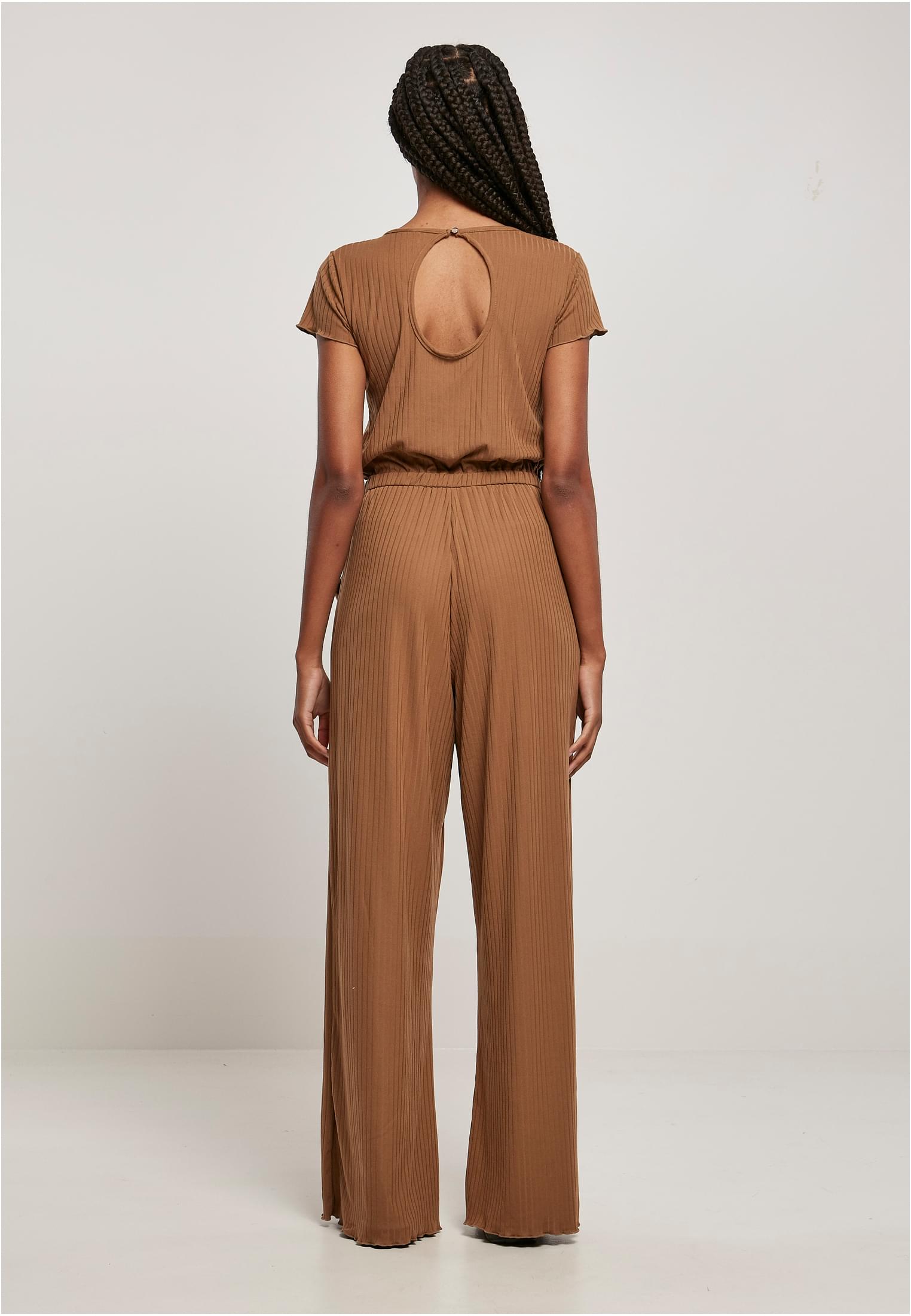 Ladies Rib Wid Leg Jumpsuit darktaupe 3XL - variant image 2
