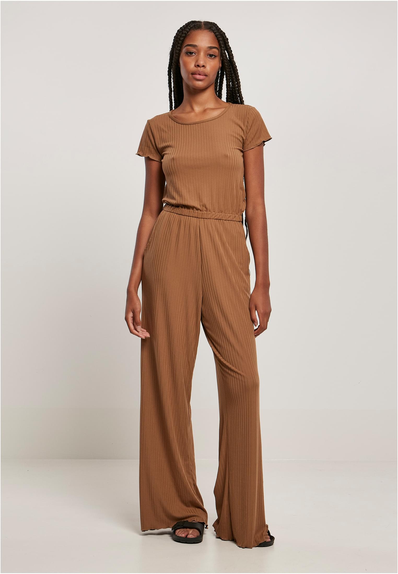 Ladies Rib Wid Leg Jumpsuit darktaupe 3XL - alternate variant 2