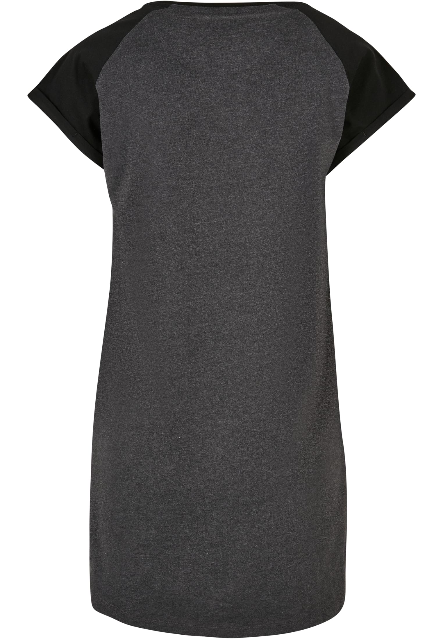 Ladies Contrast Raglan Tee Dress charcoal/black 3XL - variant image 6