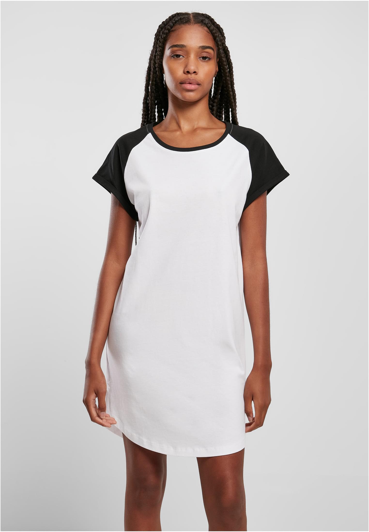 Ladies Contrast Raglan Tee Dress white/black 3XL - alternate variant 2