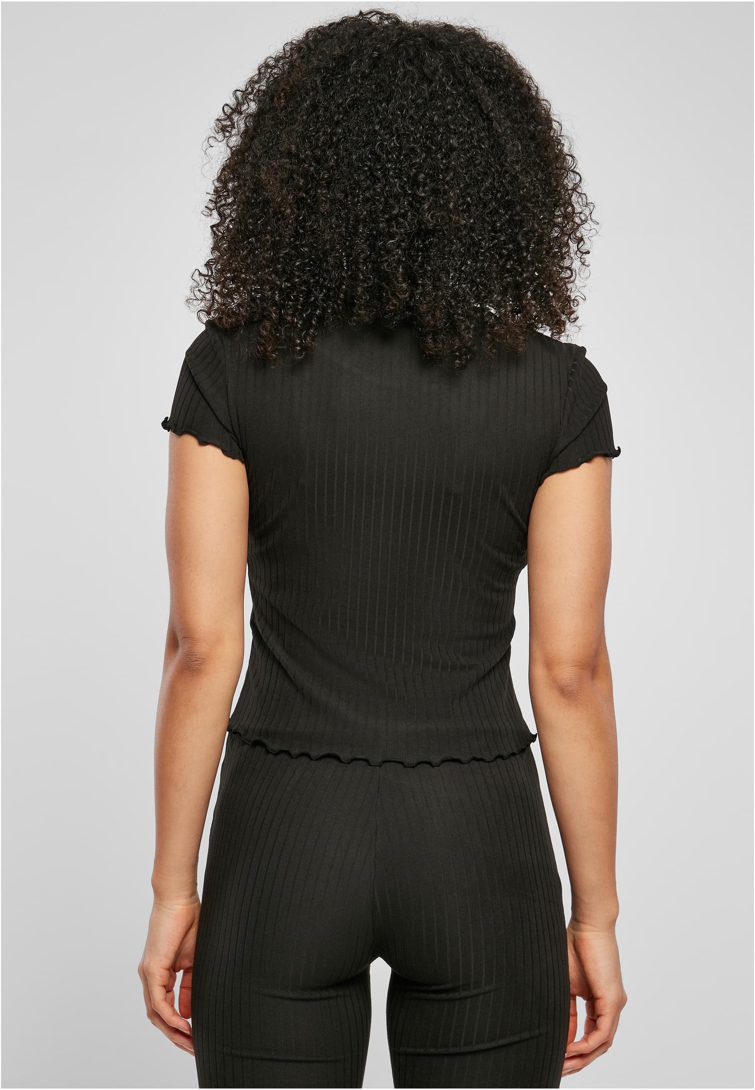 Ladies Short Rib Tee black 3XL - variant image 2