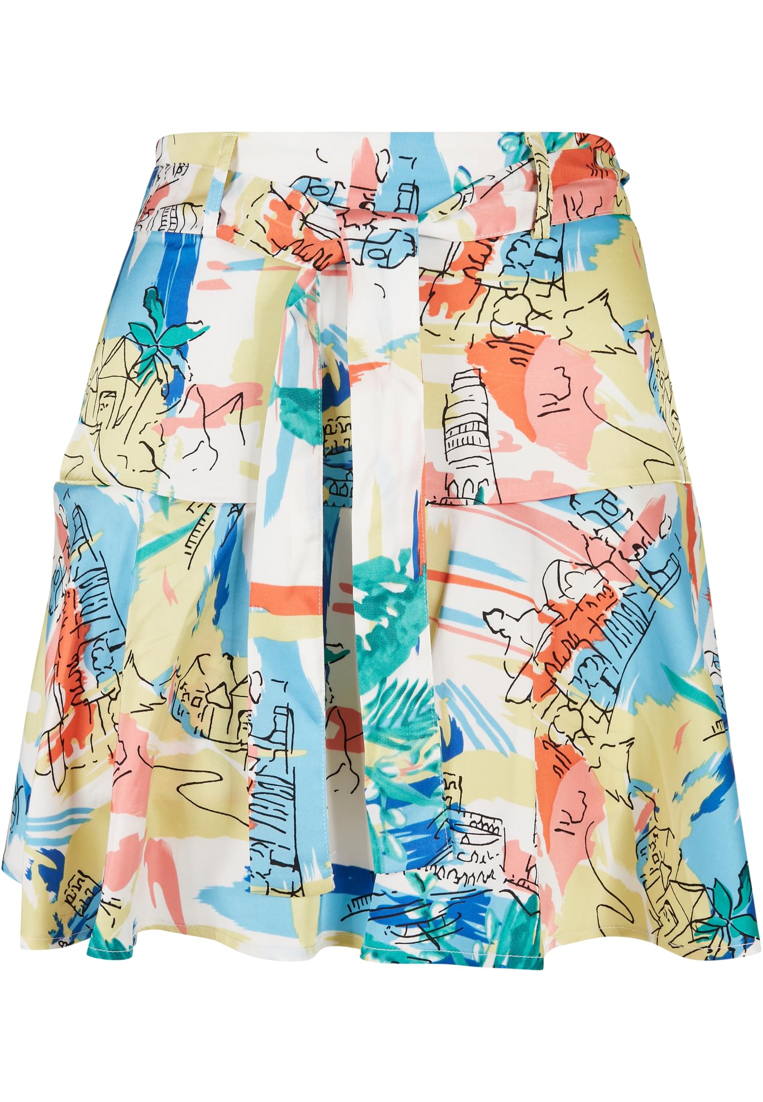 Ladies AOP Satin Mini Skirt softyellowvacation 3XL - variant image 5