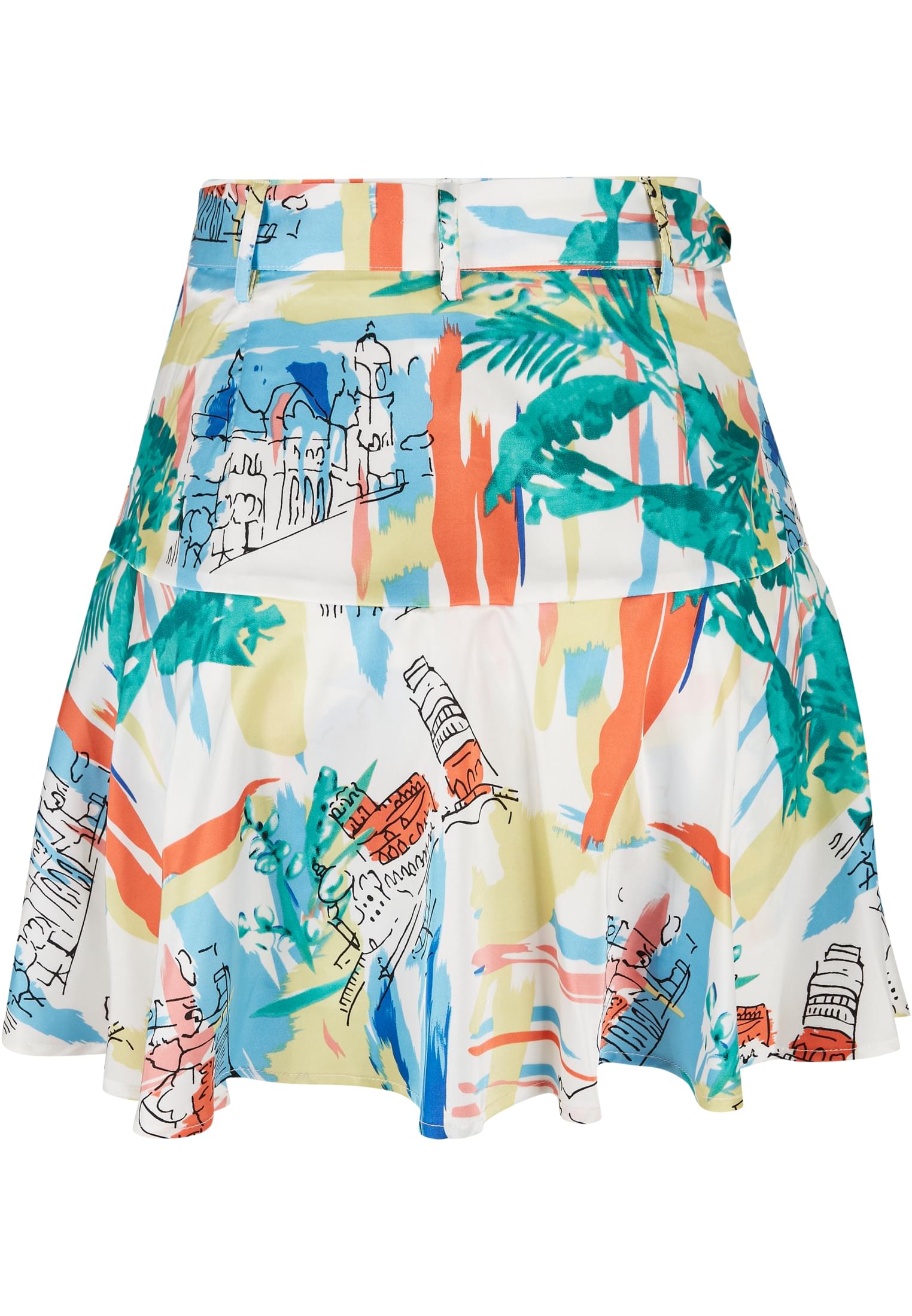 Ladies AOP Satin Mini Skirt softyellowvacation 3XL - variant image 7