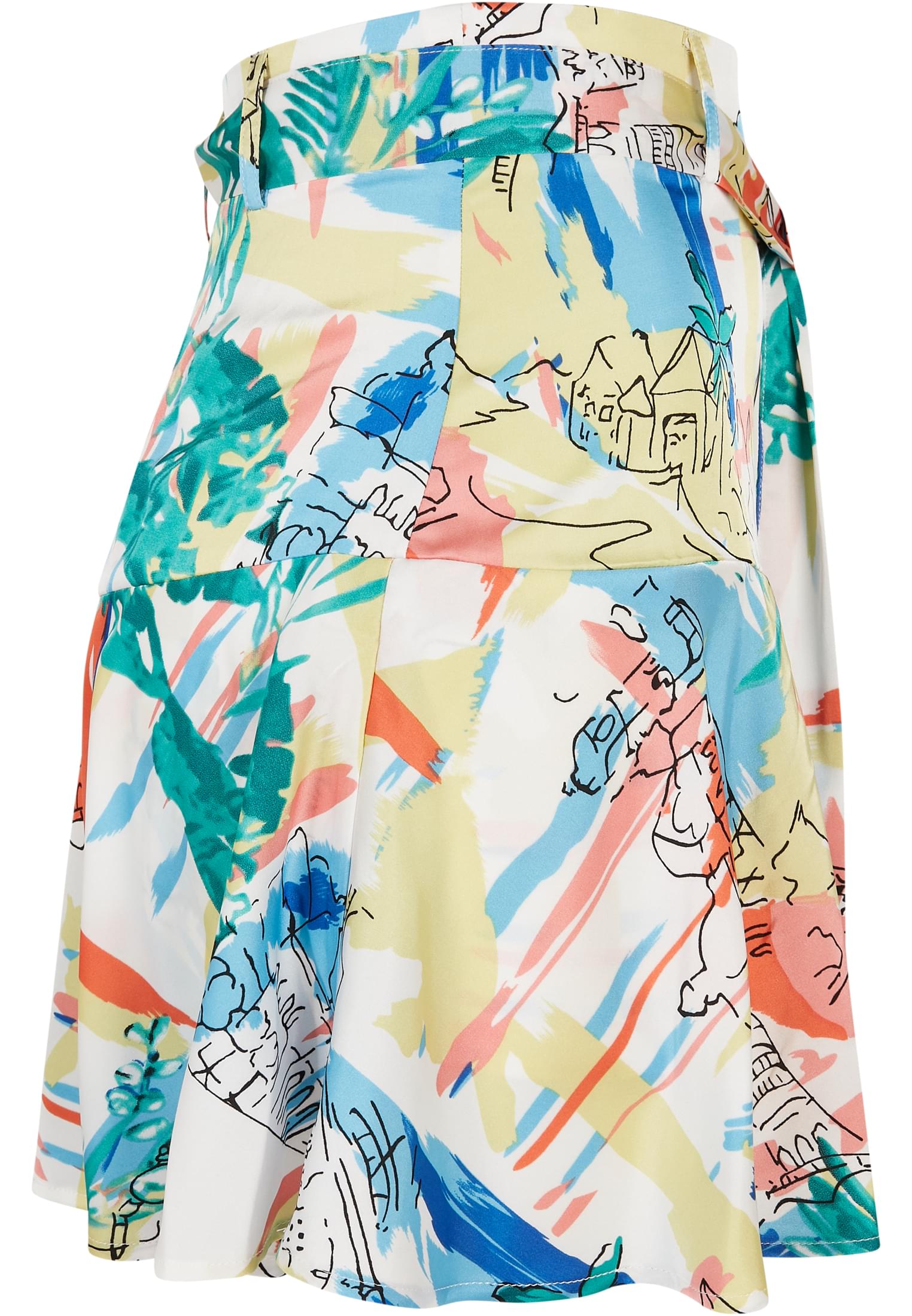 Ladies AOP Satin Mini Skirt softyellowvacation 3XL - variant image 8
