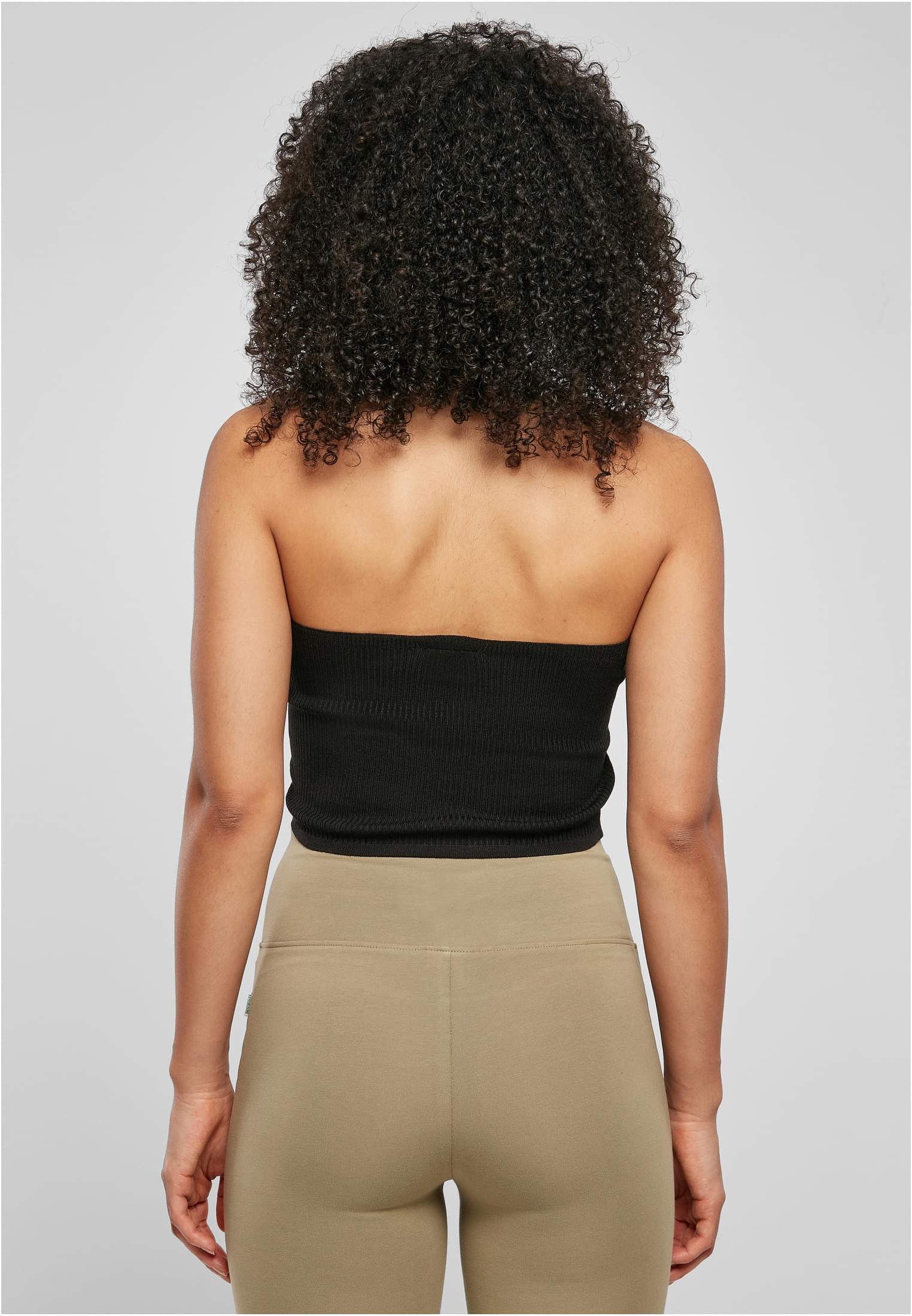 Ladies Rib Knit Crossed Neckholder Top black 3XL - variant image 2