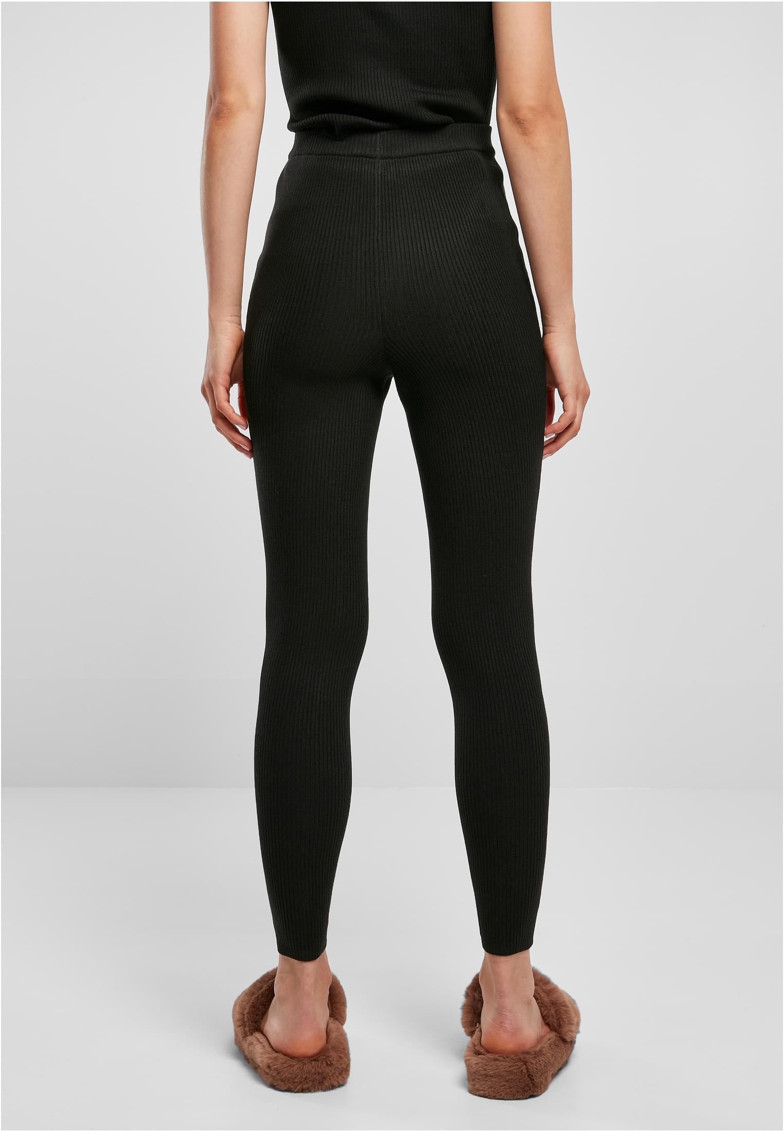 Ladies Rib Knit Leggings black 3XL - variant image 2