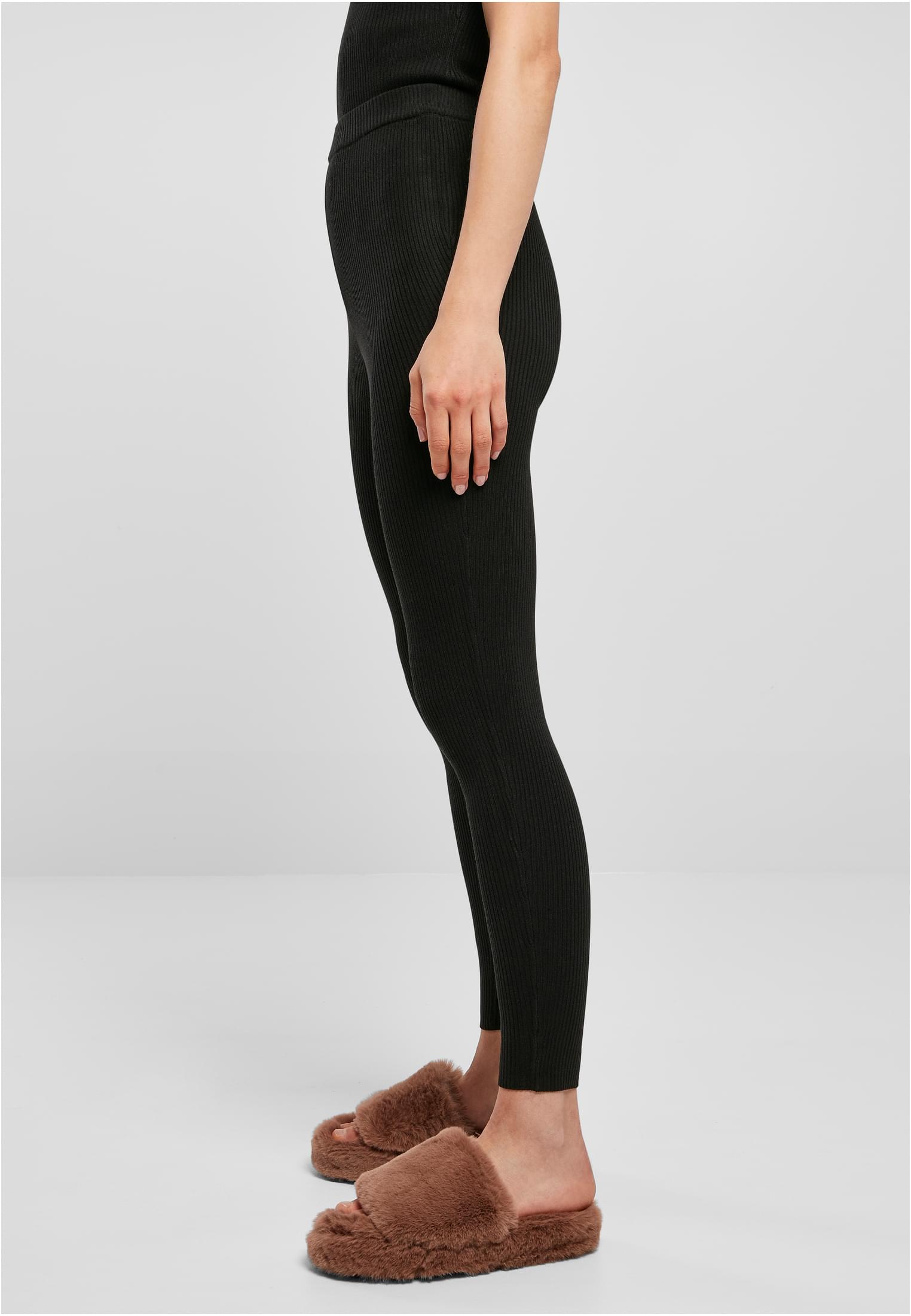 Ladies Rib Knit Leggings black 3XL - variant image 1