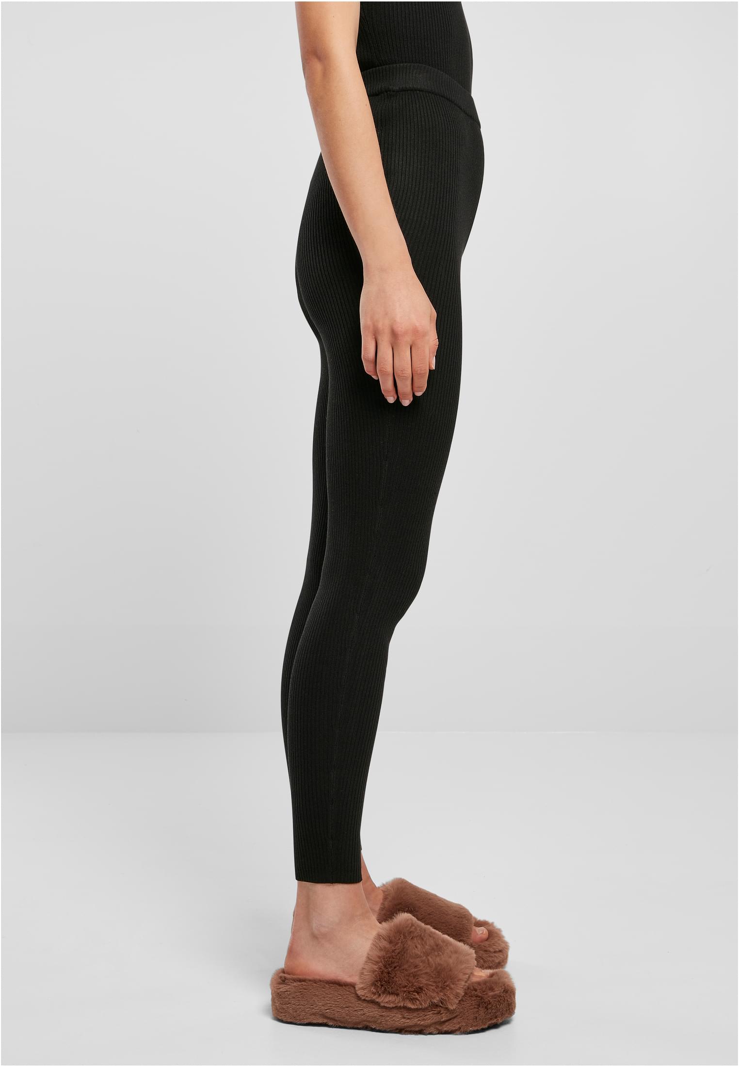 Ladies Rib Knit Leggings black 3XL - variant image 3