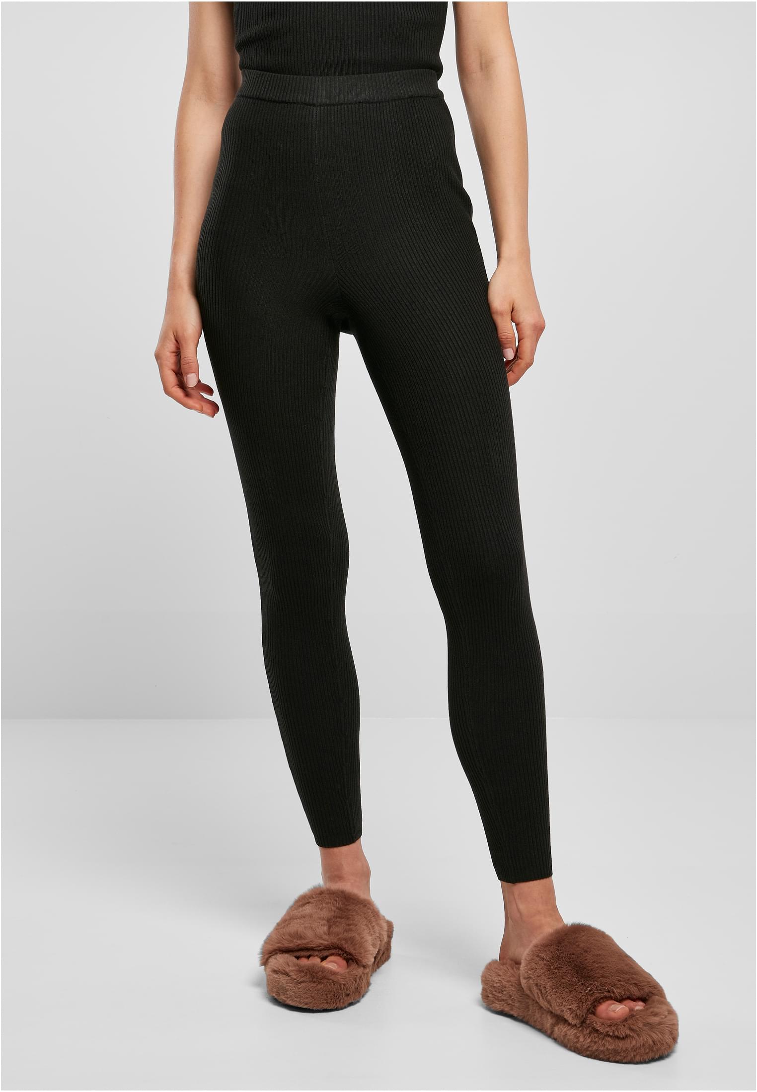 Ladies Rib Knit Leggings black 3XL - alternate variant 1