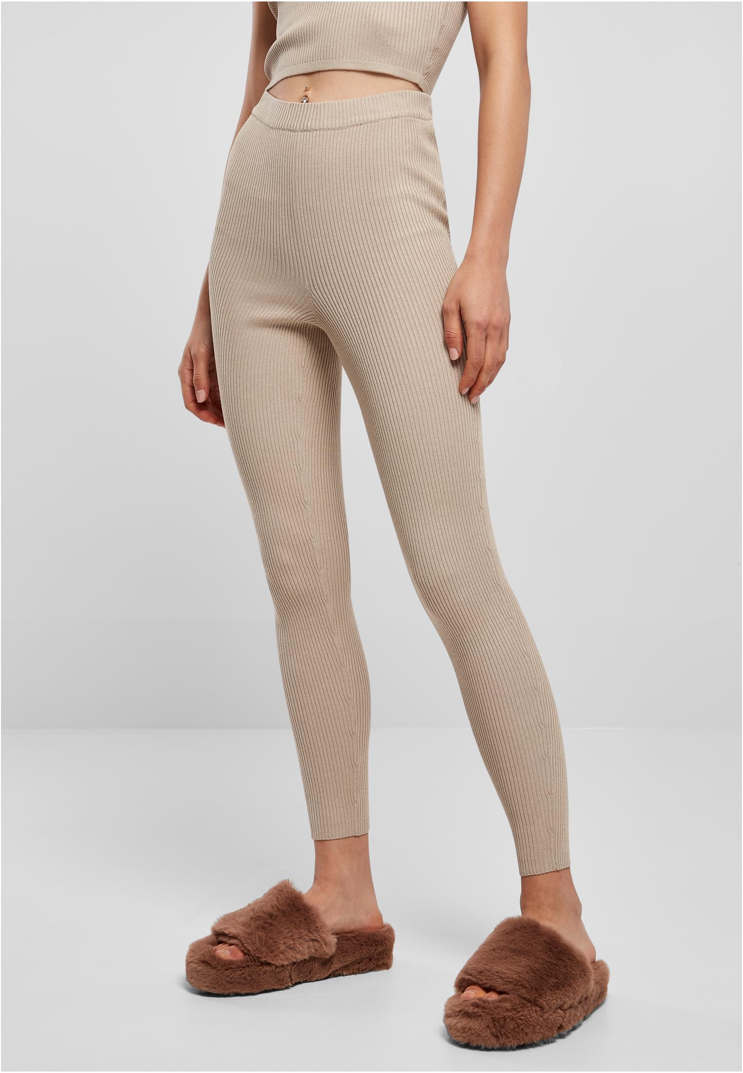 Ladies Rib Knit Leggings lighttaupe 3XL - alternate variant 2