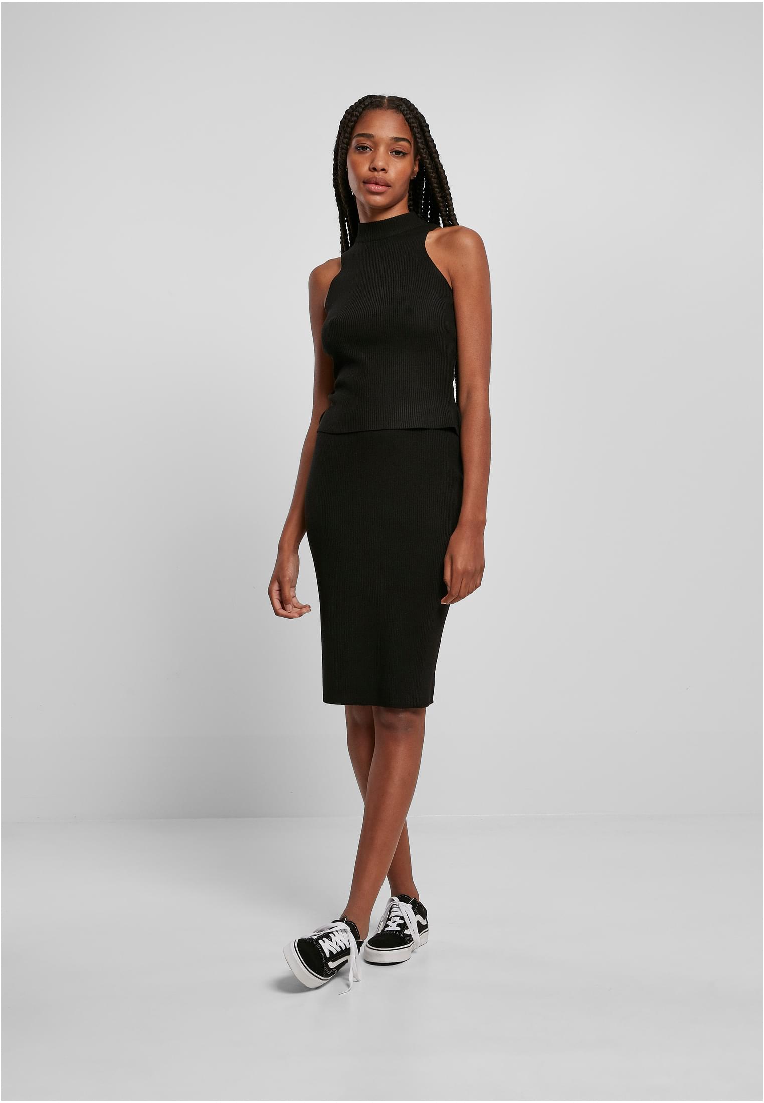 Ladies Rib Knit Midi Skirt black 3XL - variant image 4