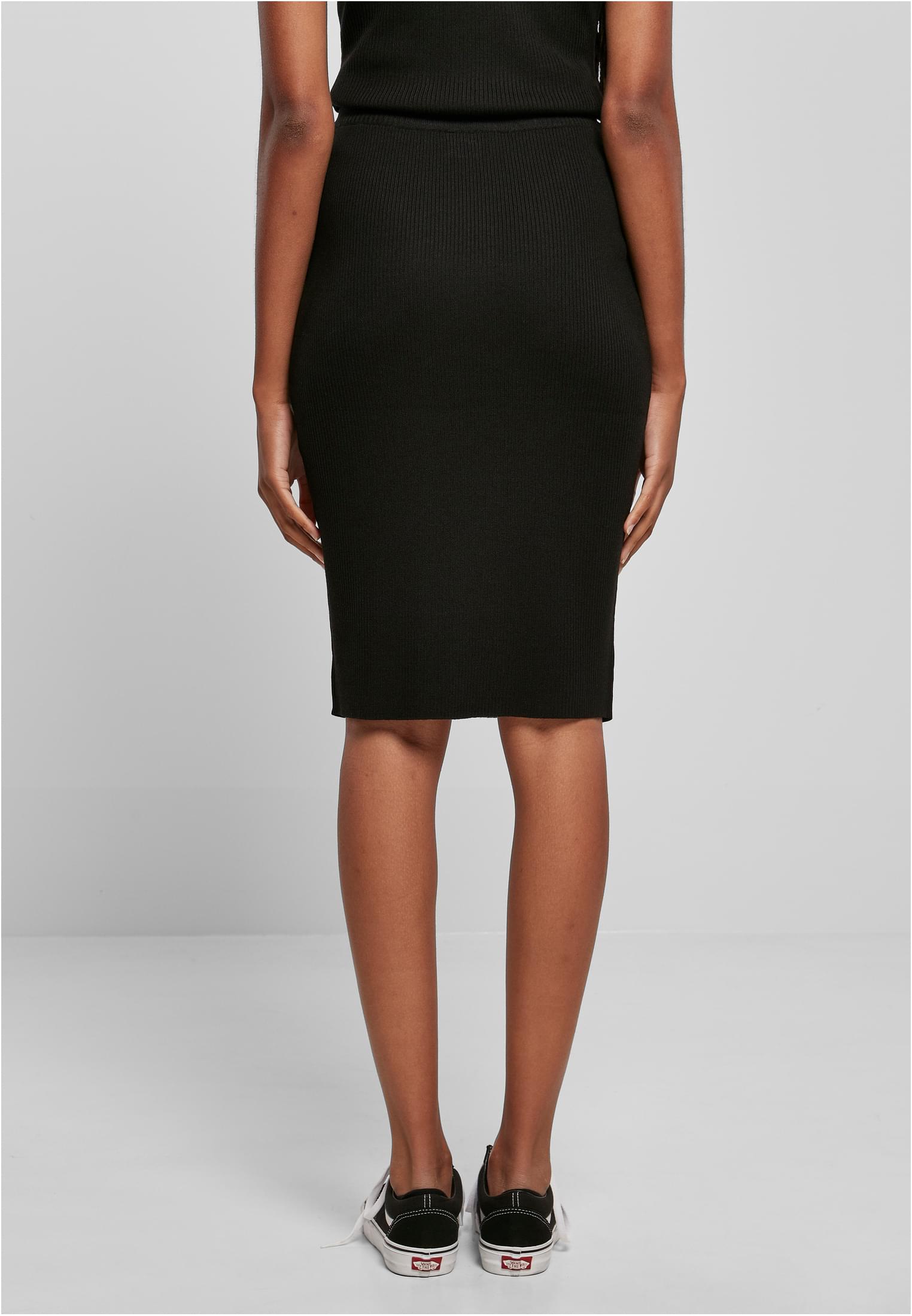 Ladies Rib Knit Midi Skirt black 3XL - variant image 2