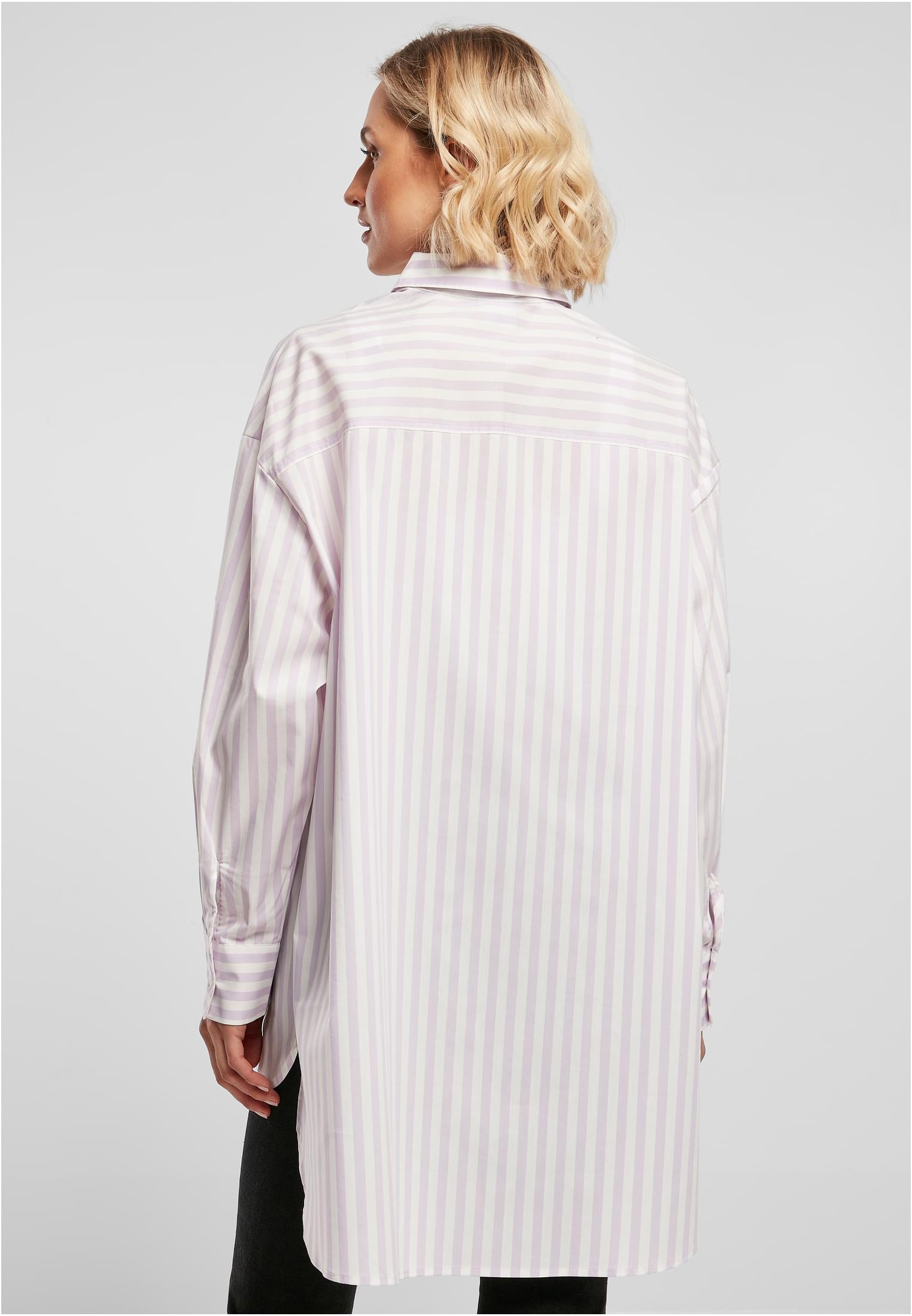 Ladies Oversized Stripe Shirt white/lilac 3XL - variant image 2