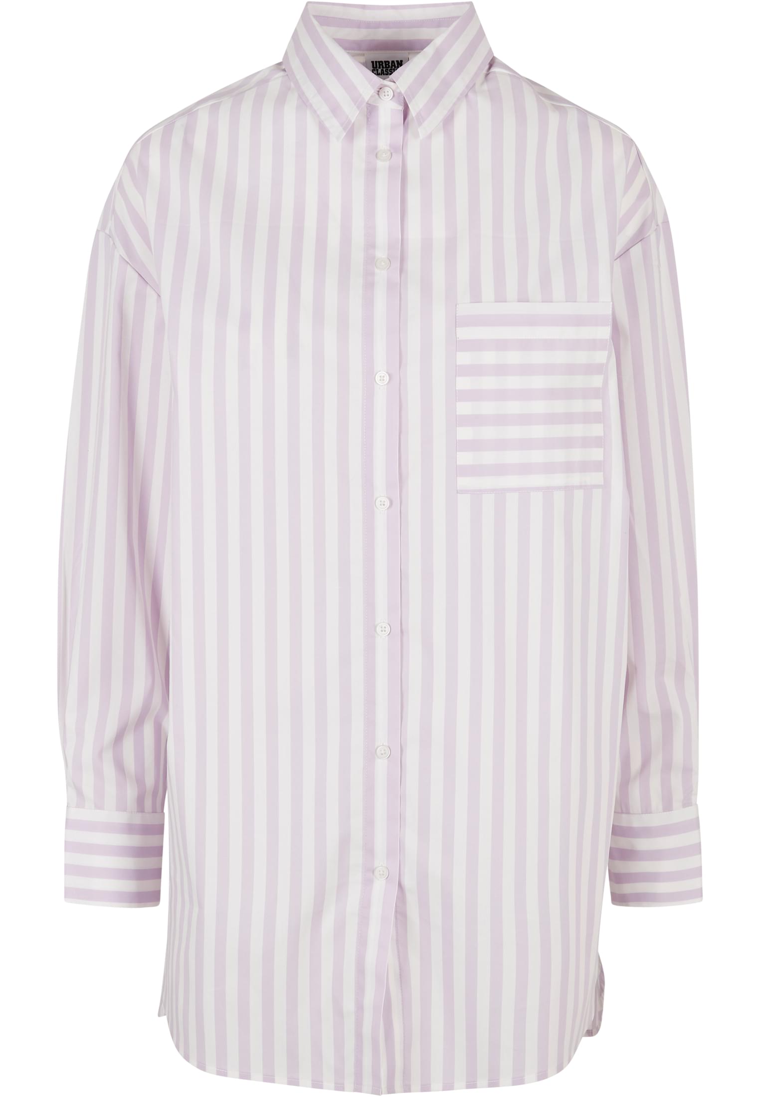 Ladies Oversized Stripe Shirt white/lilac 3XL - variant image 5