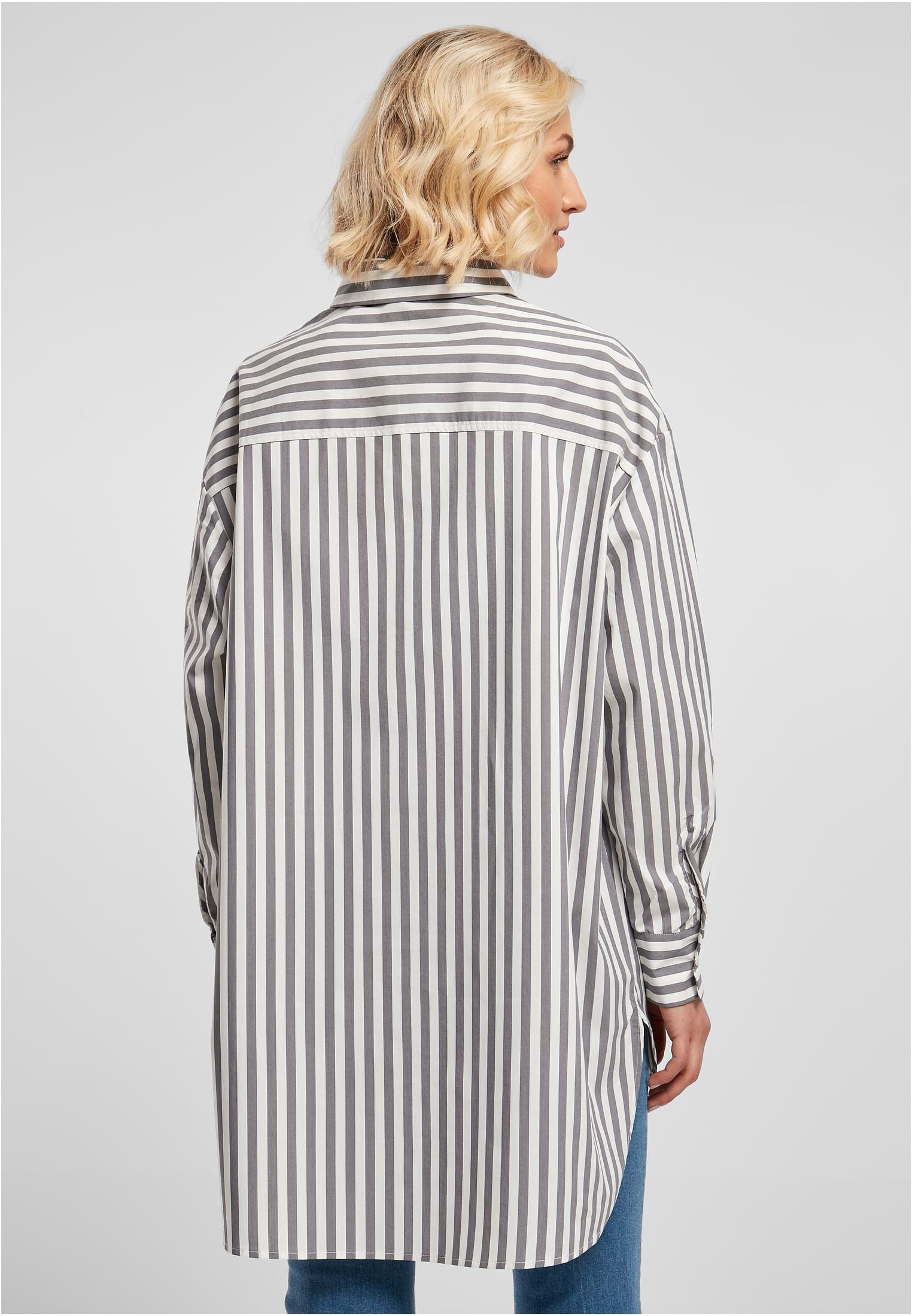 Ladies Oversized Stripe Shirt white/darkshadow 3XL - variant image 2