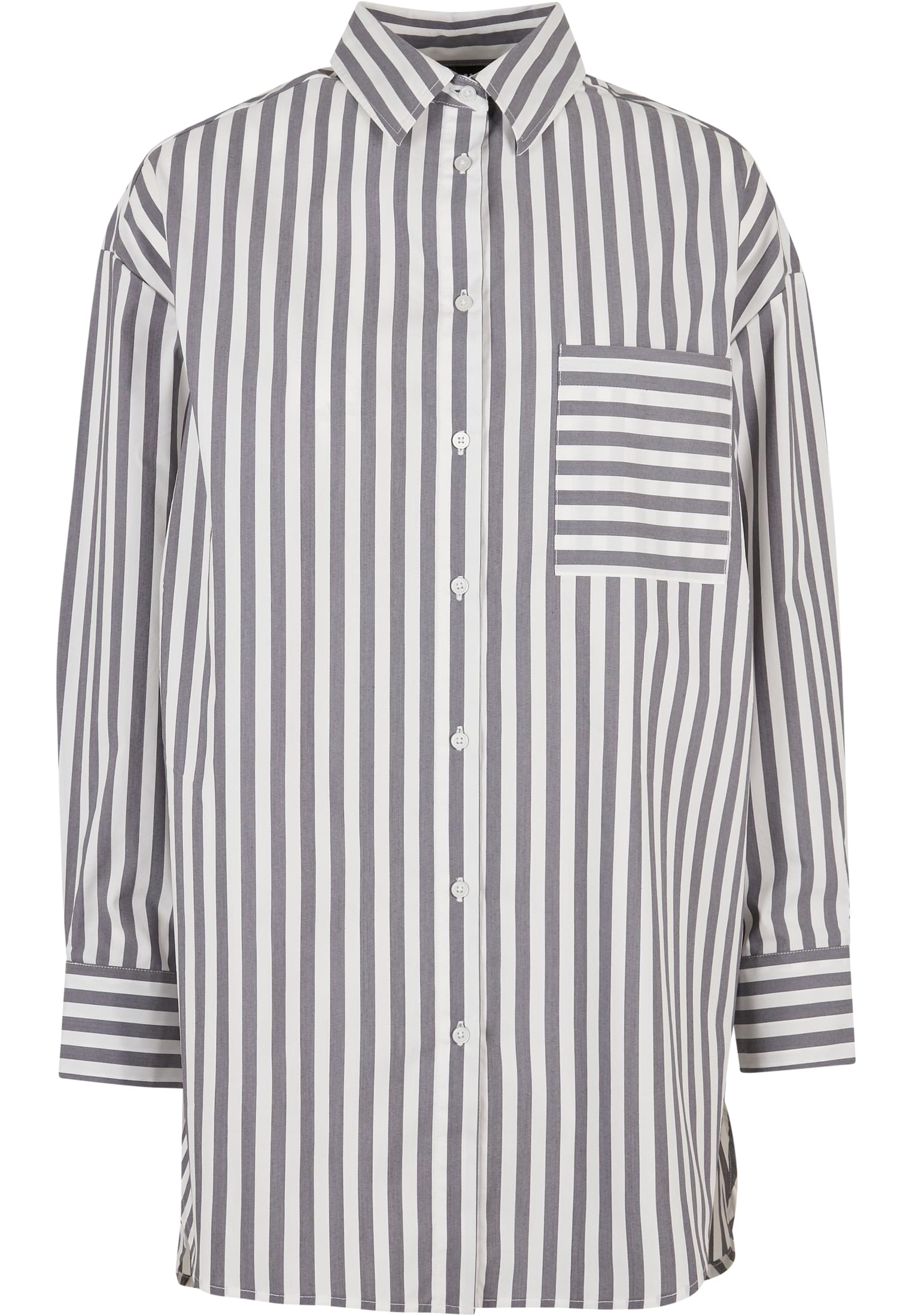 Ladies Oversized Stripe Shirt white/darkshadow 3XL - variant image 5