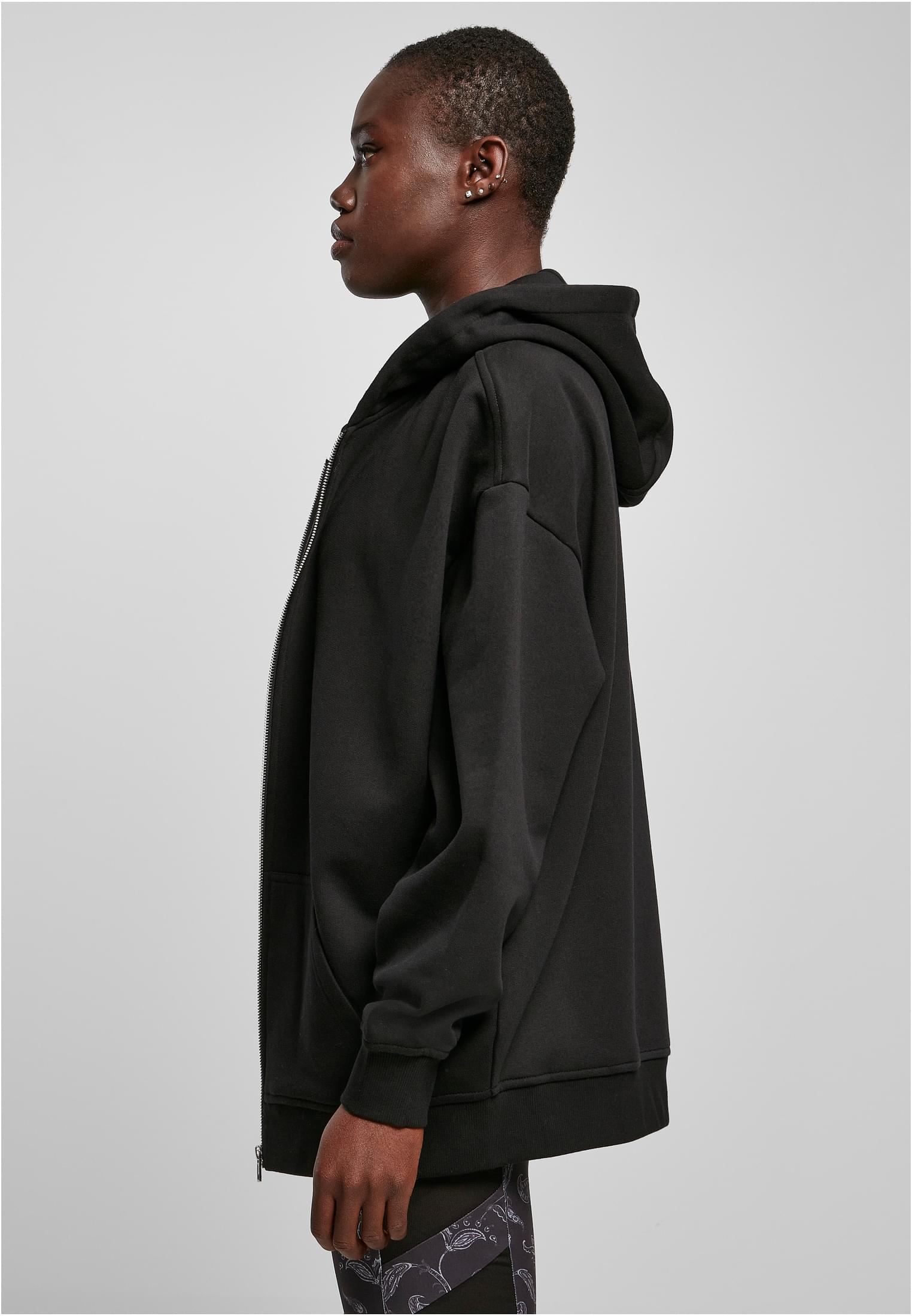 Vêtement ample pour femme, fermeture éclair, capuche, noir, 3XL
 - variant image 1