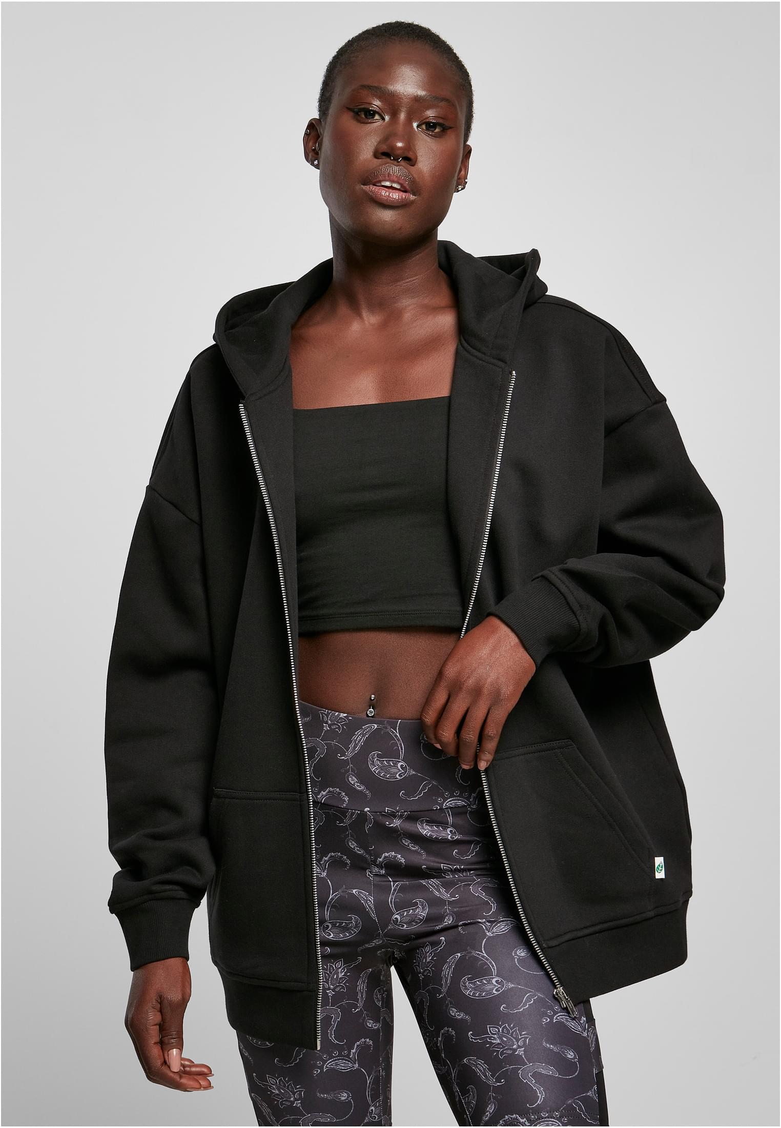Ladies Oversized Zip Hoody black 3XL - alternate variant 1