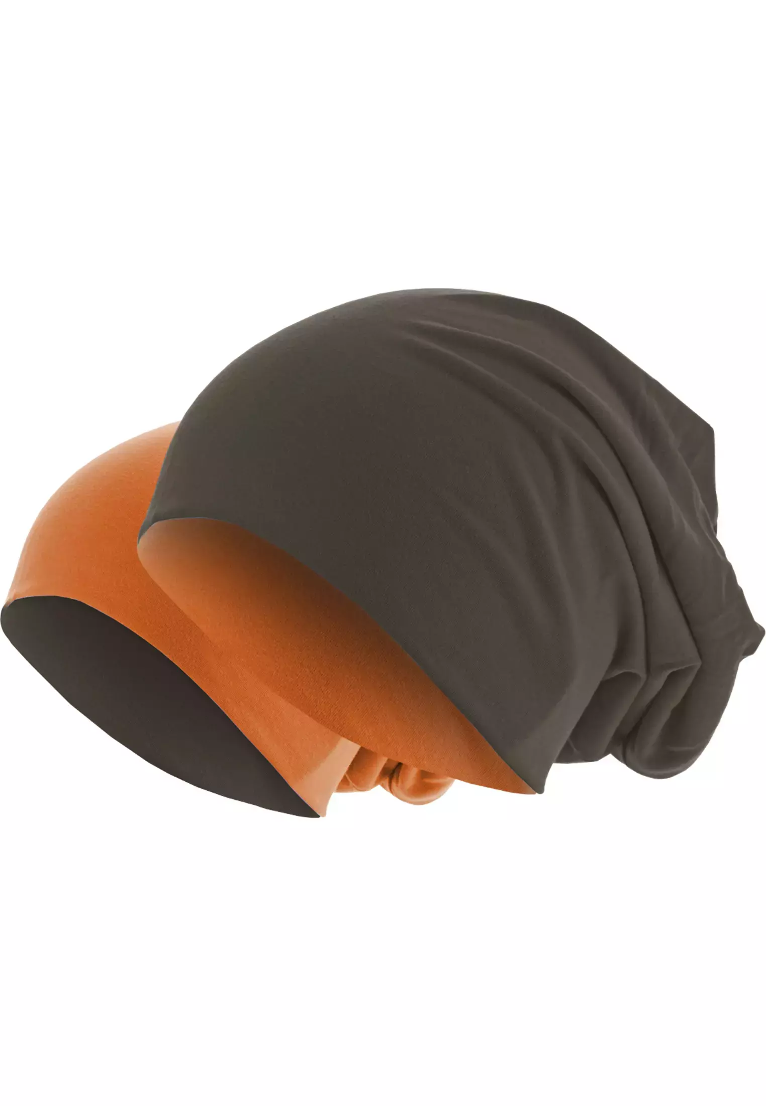 Jersey Beanie reversible chocolate/orange one size - alternate variant 1
