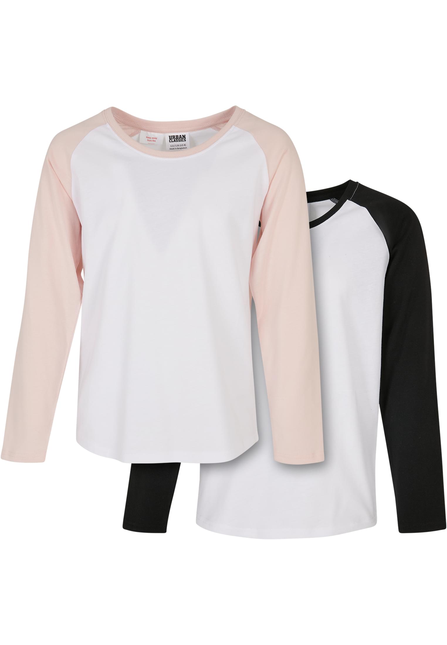 Filles Contrast Raglan Long Sleeve 2-Pack blanc/rose+blanc/noir 110/116
 - variant image 6