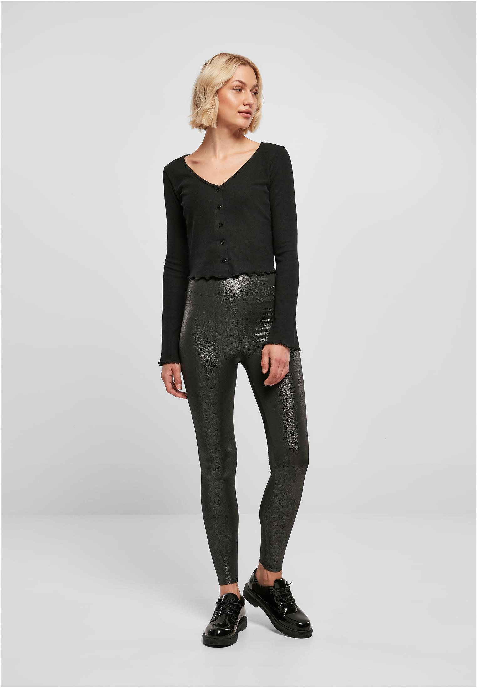 Ladies High Waist Glamour Leggings sparklingblack 3XL - variant image 4