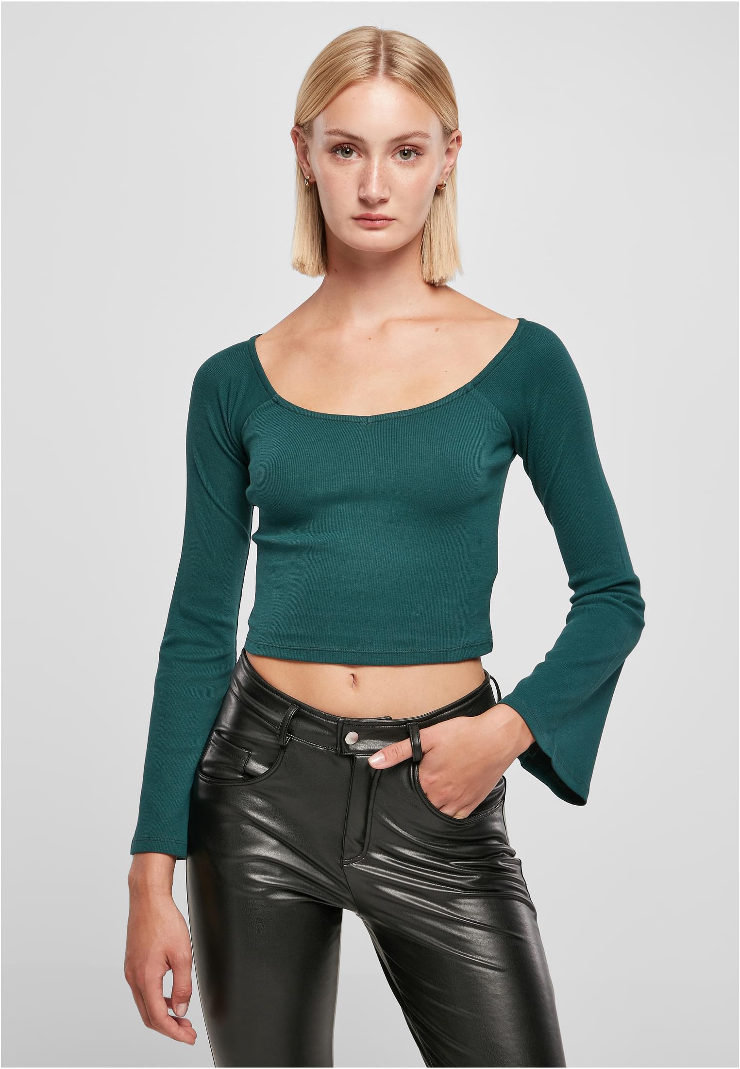 Femmes côtes courtes col V large manche longue jasper 3XL
 - alternate variant 2