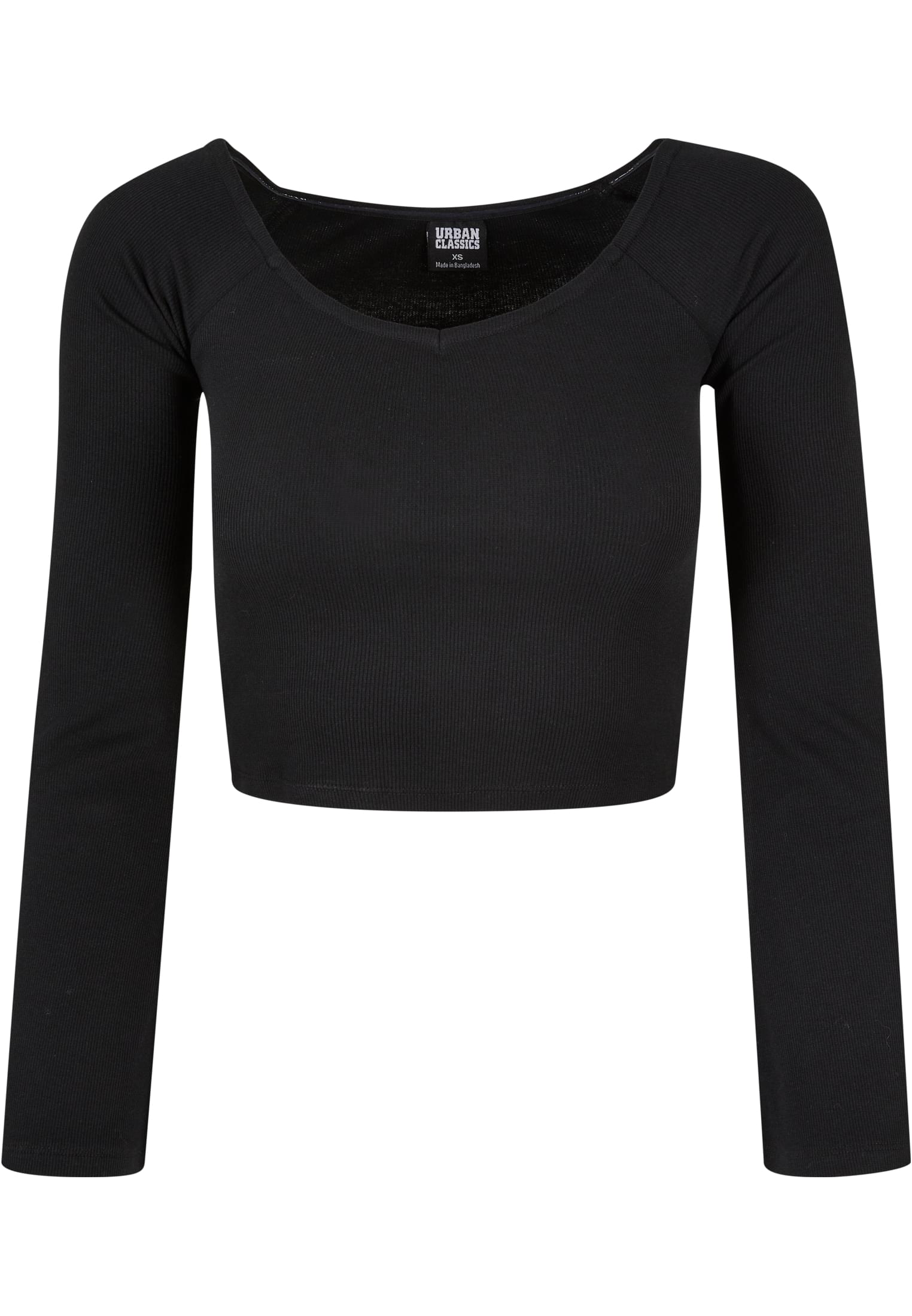 Femmes côtes courtes col V large manche longue noir 3XL
 - variant image 5