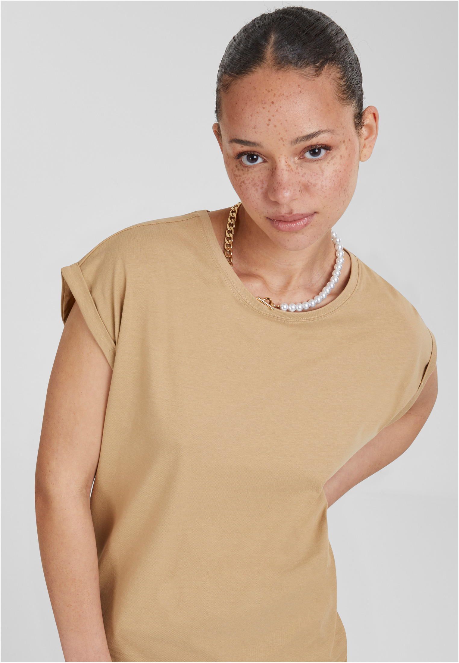 Ladies Extended Shoulder Tee unionbeige 3XL - variant image 5