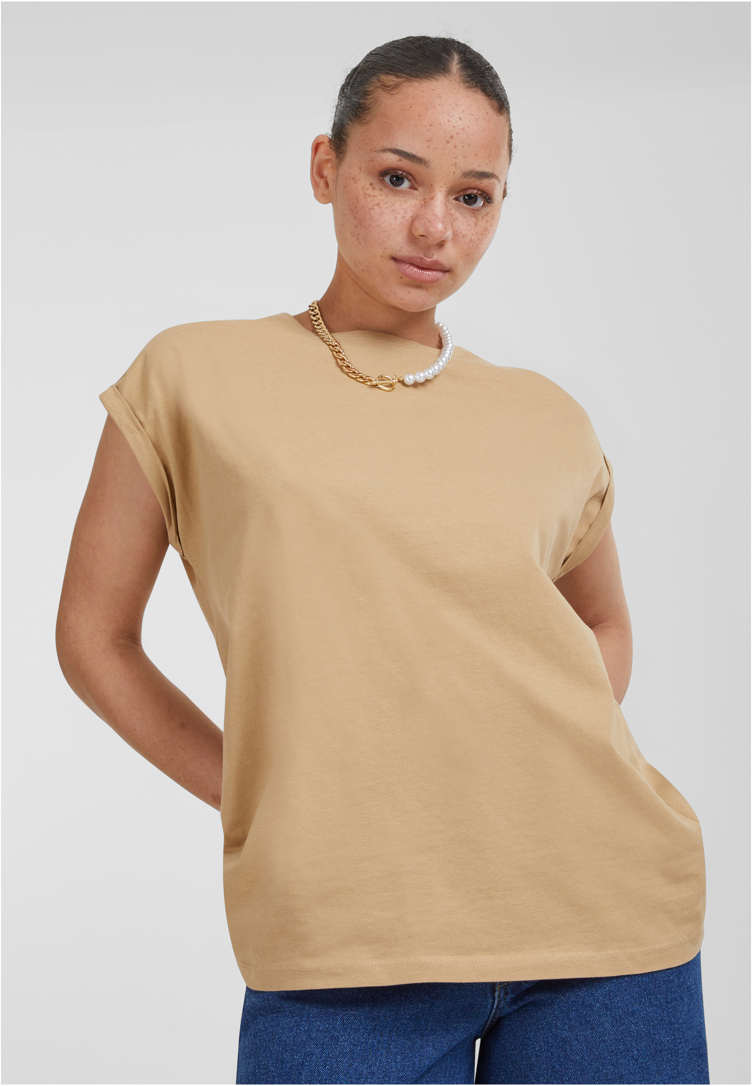 Ladies Extended Shoulder Tee unionbeige 3XL - variant image 7