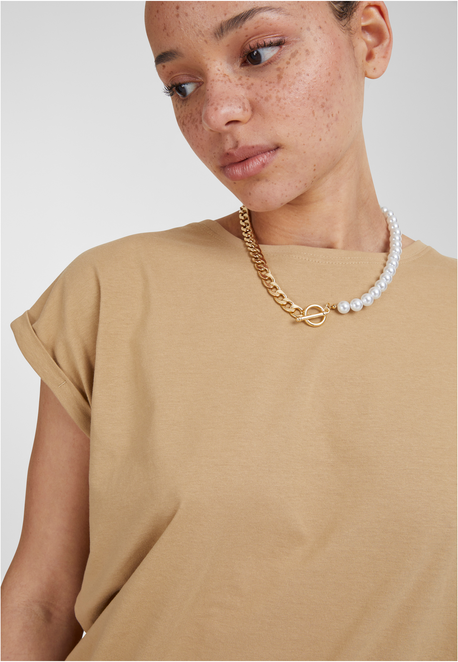 Ladies Extended Shoulder Tee unionbeige 3XL - variant image 8