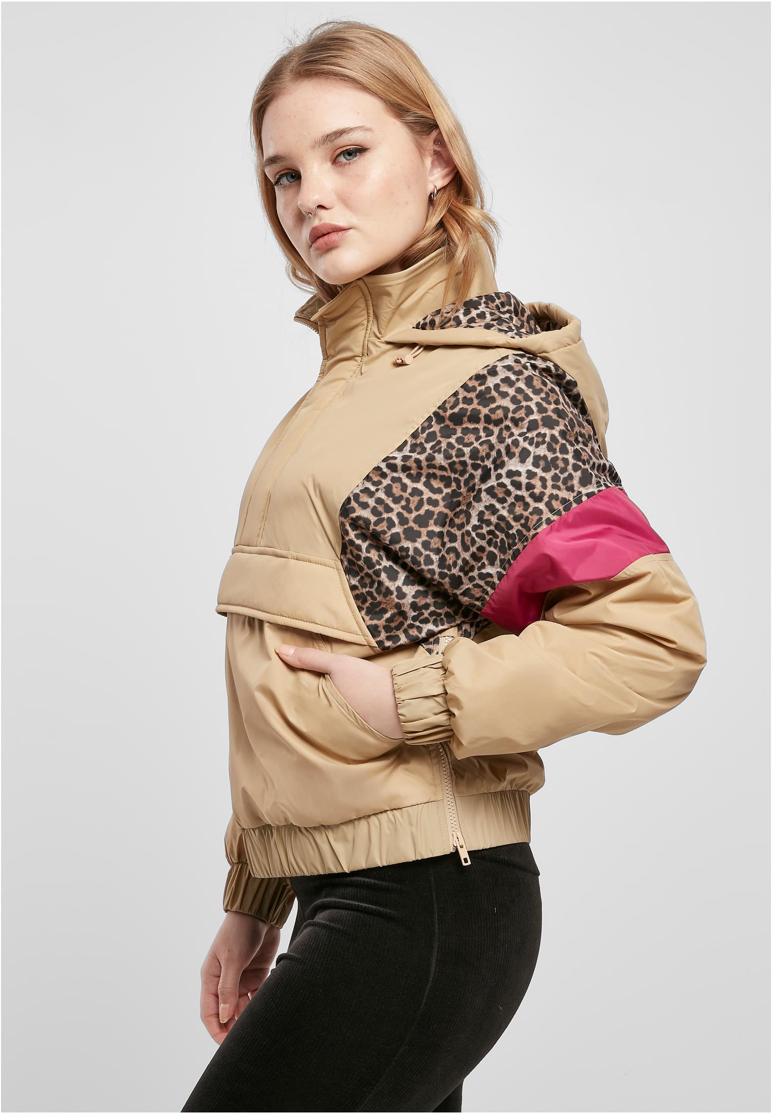 Ladies AOP Mixed Pull Over Jacket unionbeige/darkleo/w. 3XL - variant image 1