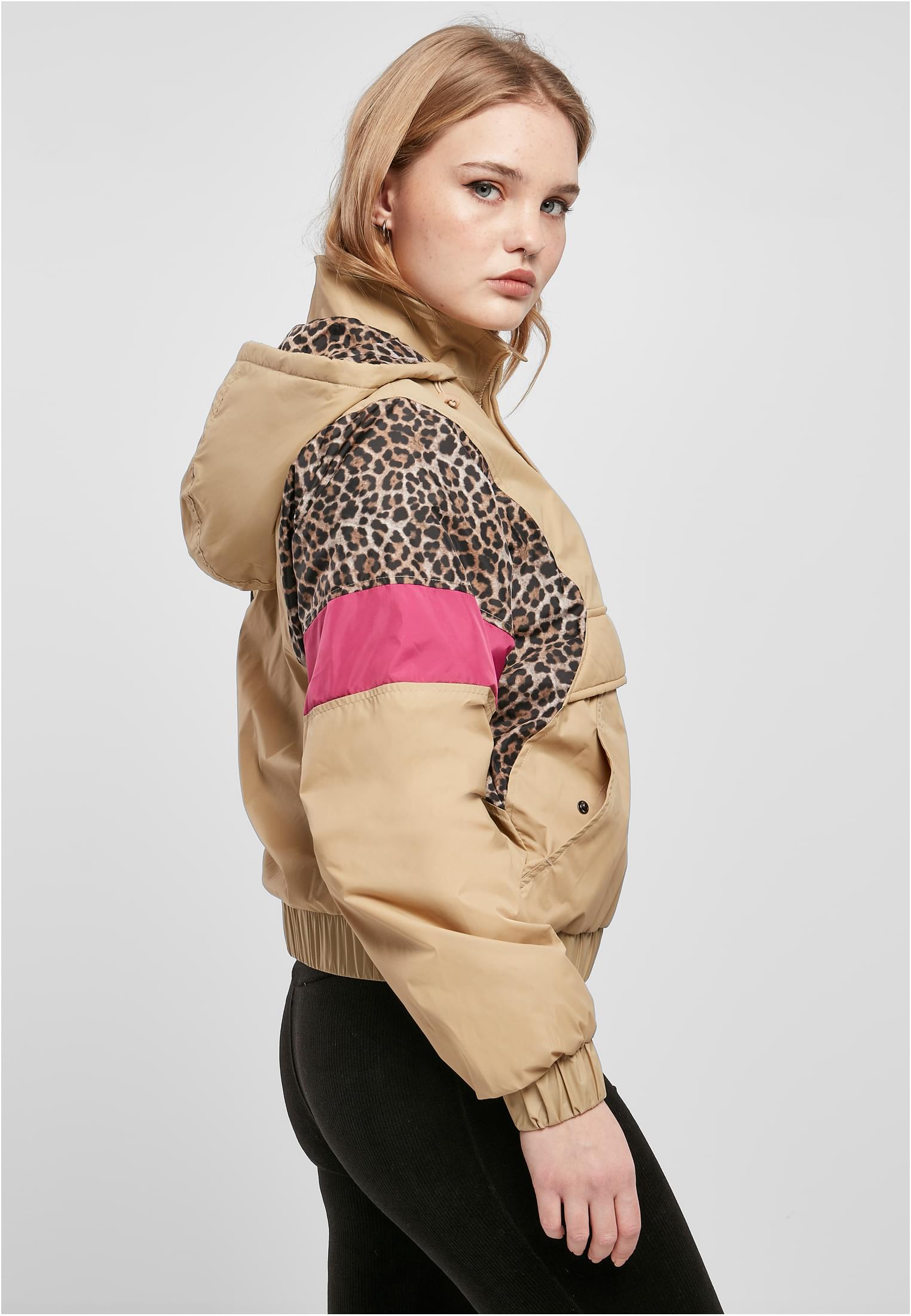Ladies AOP Mixed Pull Over Jacket unionbeige/darkleo/w. 3XL - variant image 3
