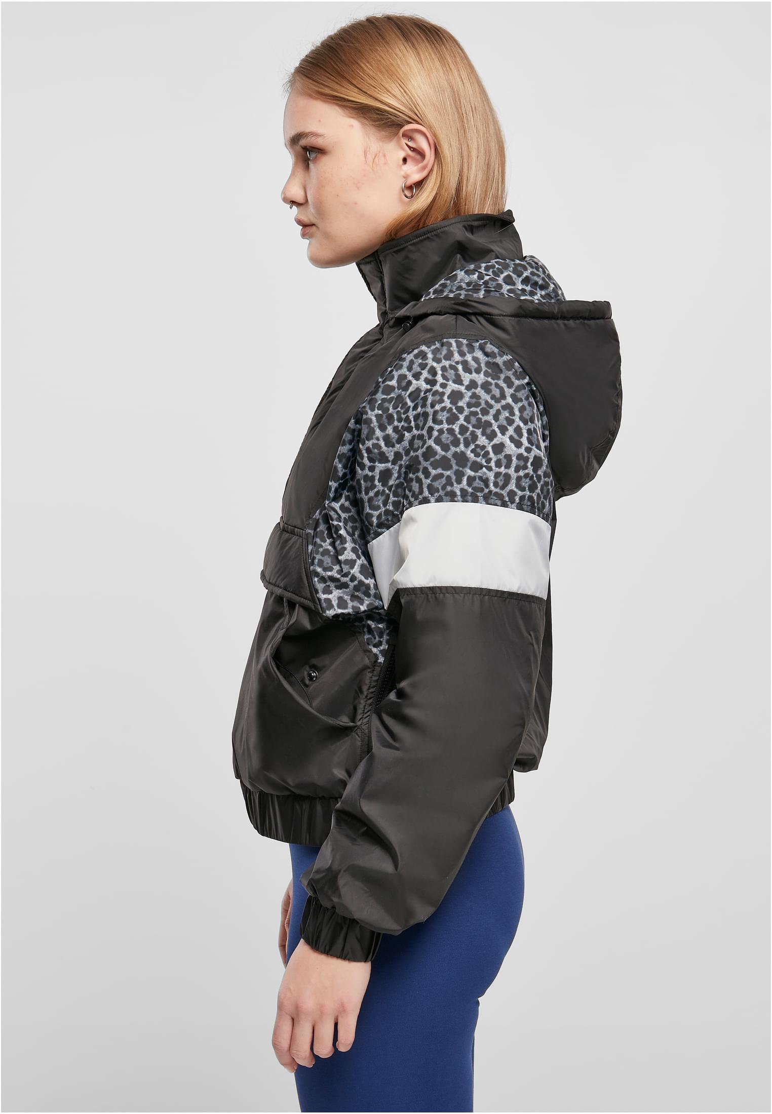 Ladies AOP Mixed Pull Over Jacket black/snowleo/lightasphalt 3XL - variant image 1
