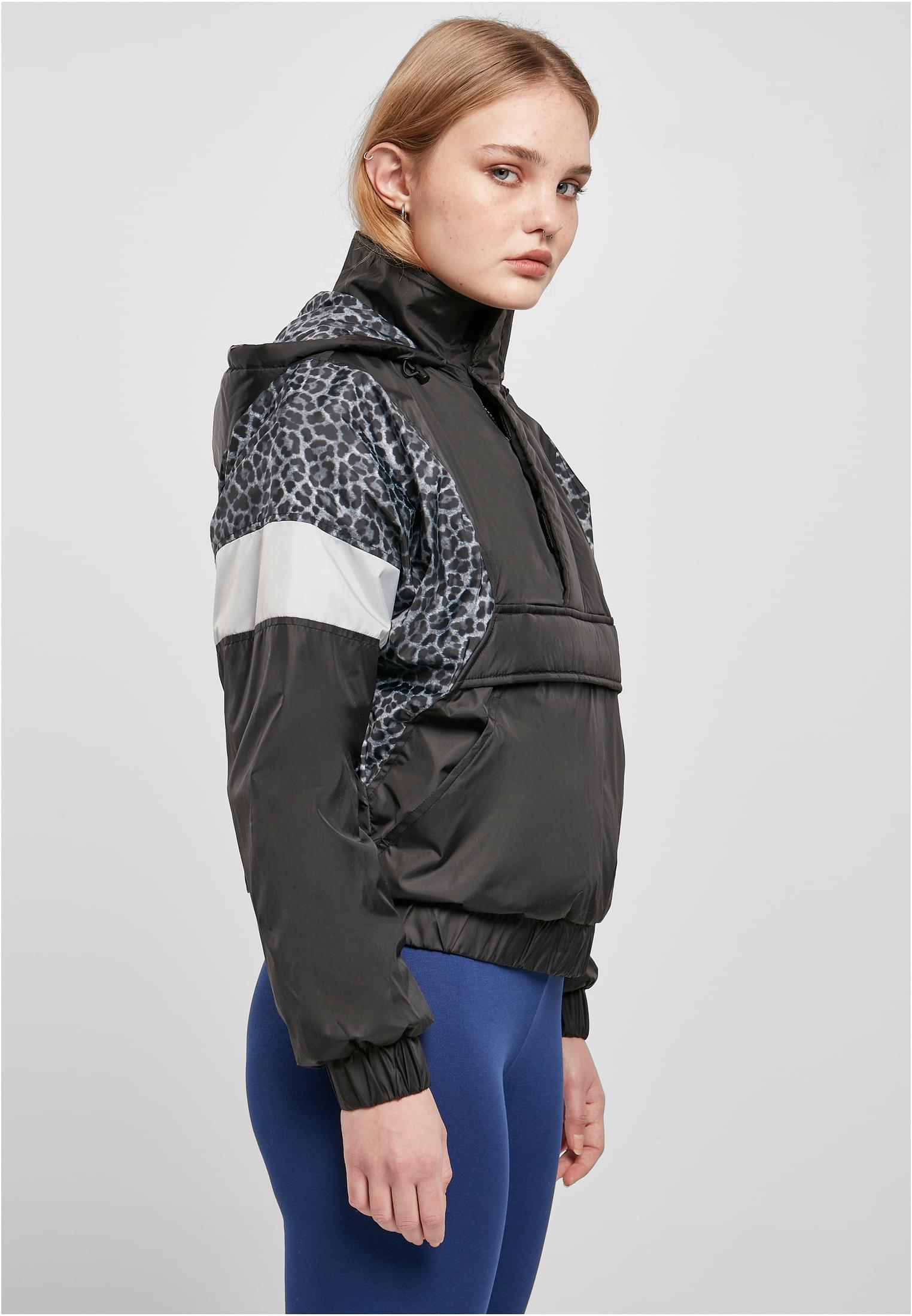Ladies AOP Mixed Pull Over Jacket black/snowleo/lightasphalt 3XL - variant image 3