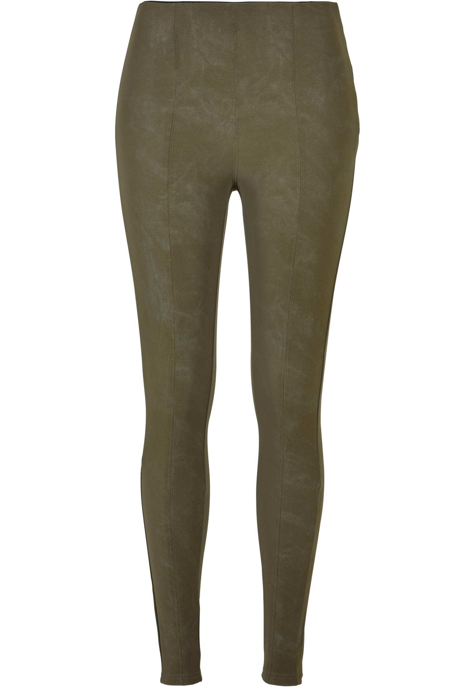 Ladies Washed Faux Leather Pants olive 3XL - variant image 5