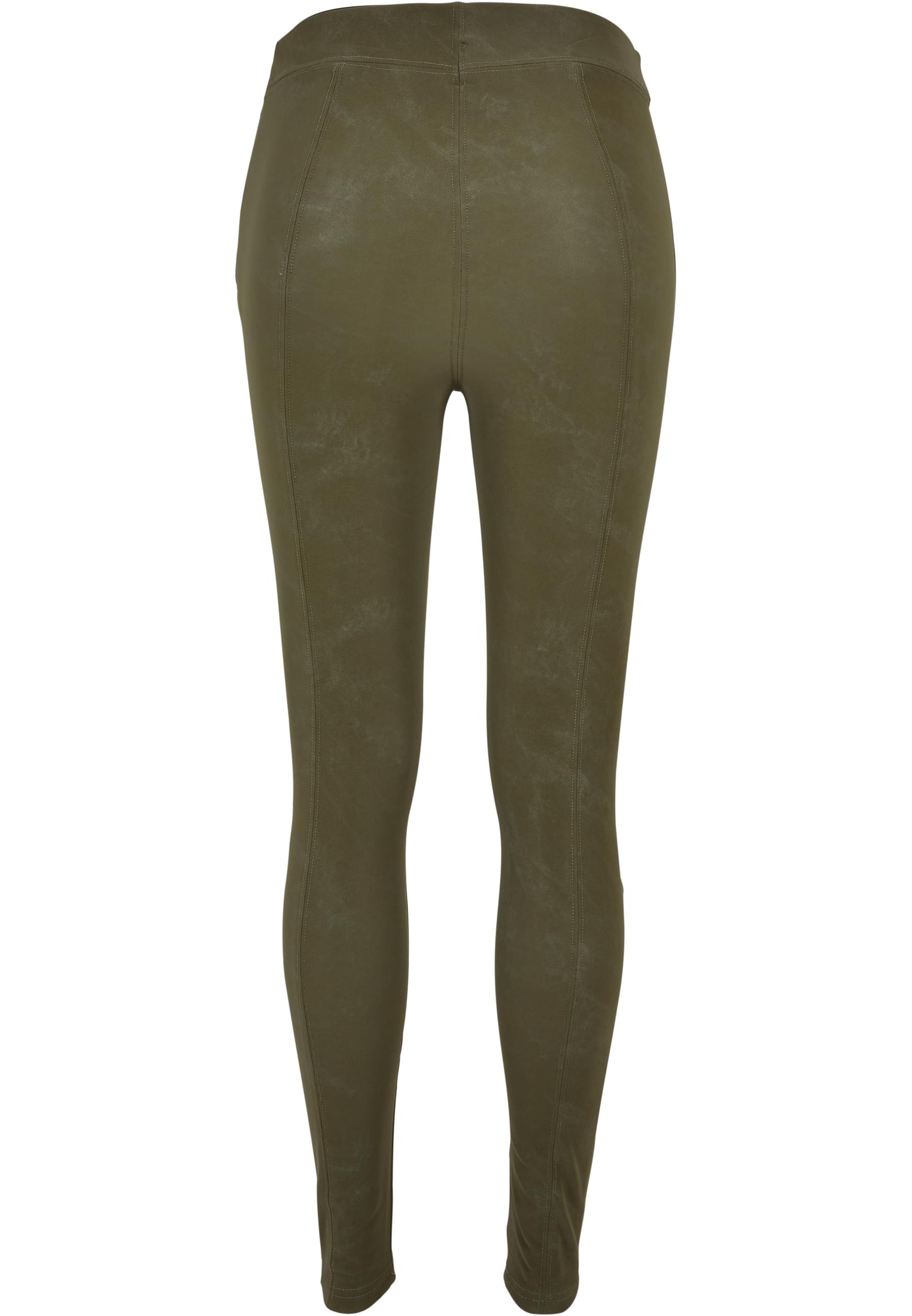 Ladies Washed Faux Leather Pants olive 3XL - variant image 7