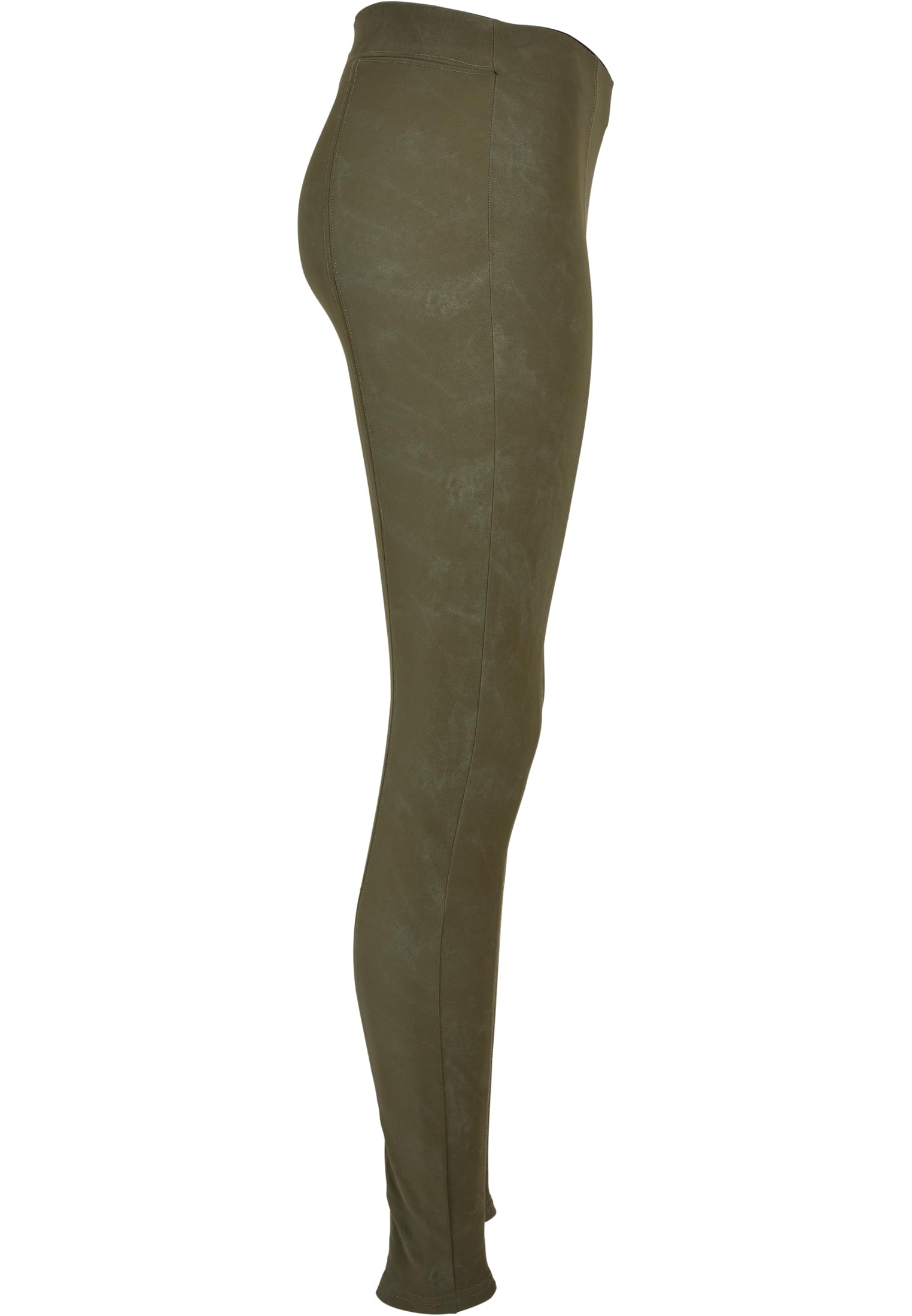 Ladies Washed Faux Leather Pants olive 3XL - variant image 8