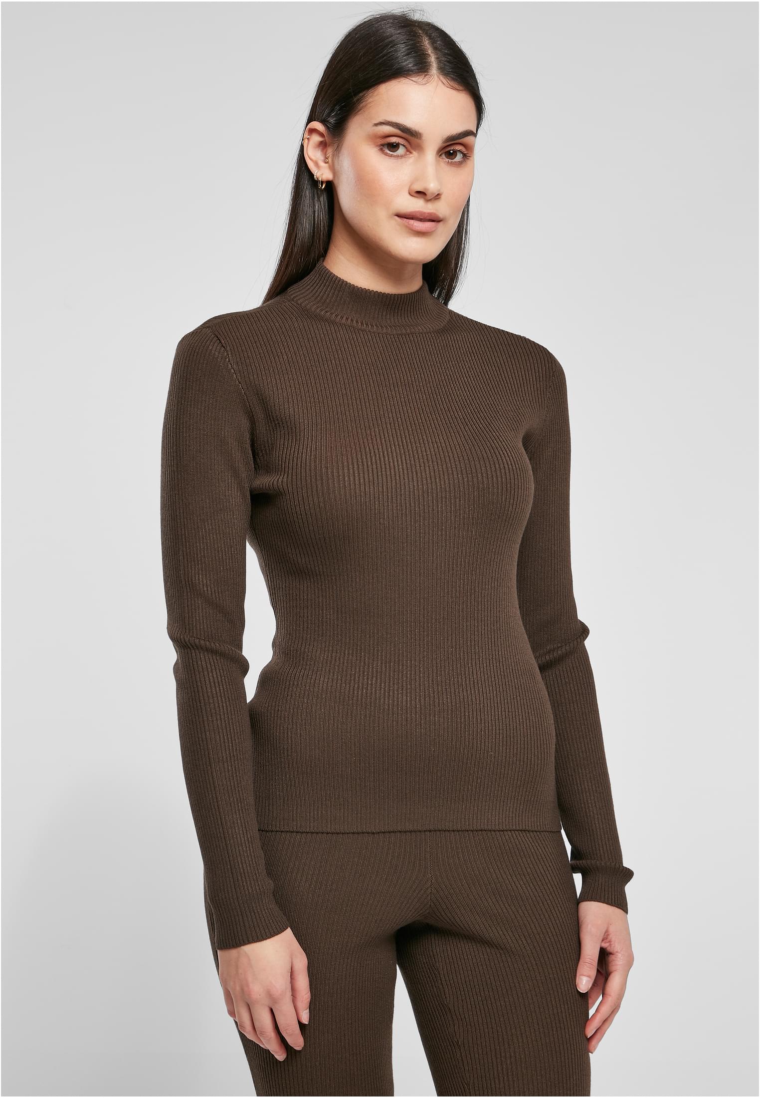 Ladies Rib Knit Turtelneck Sweater brown 3XL - alternate variant 1