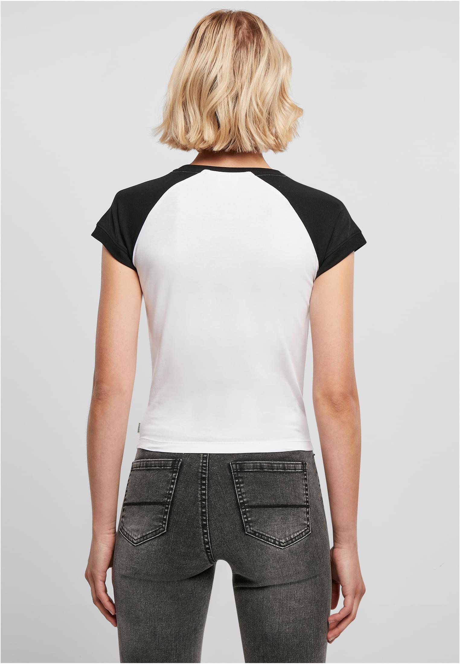 Ladies Organic Stretch Short Retro Baseball Tee white/black 3XL - variant image 2
