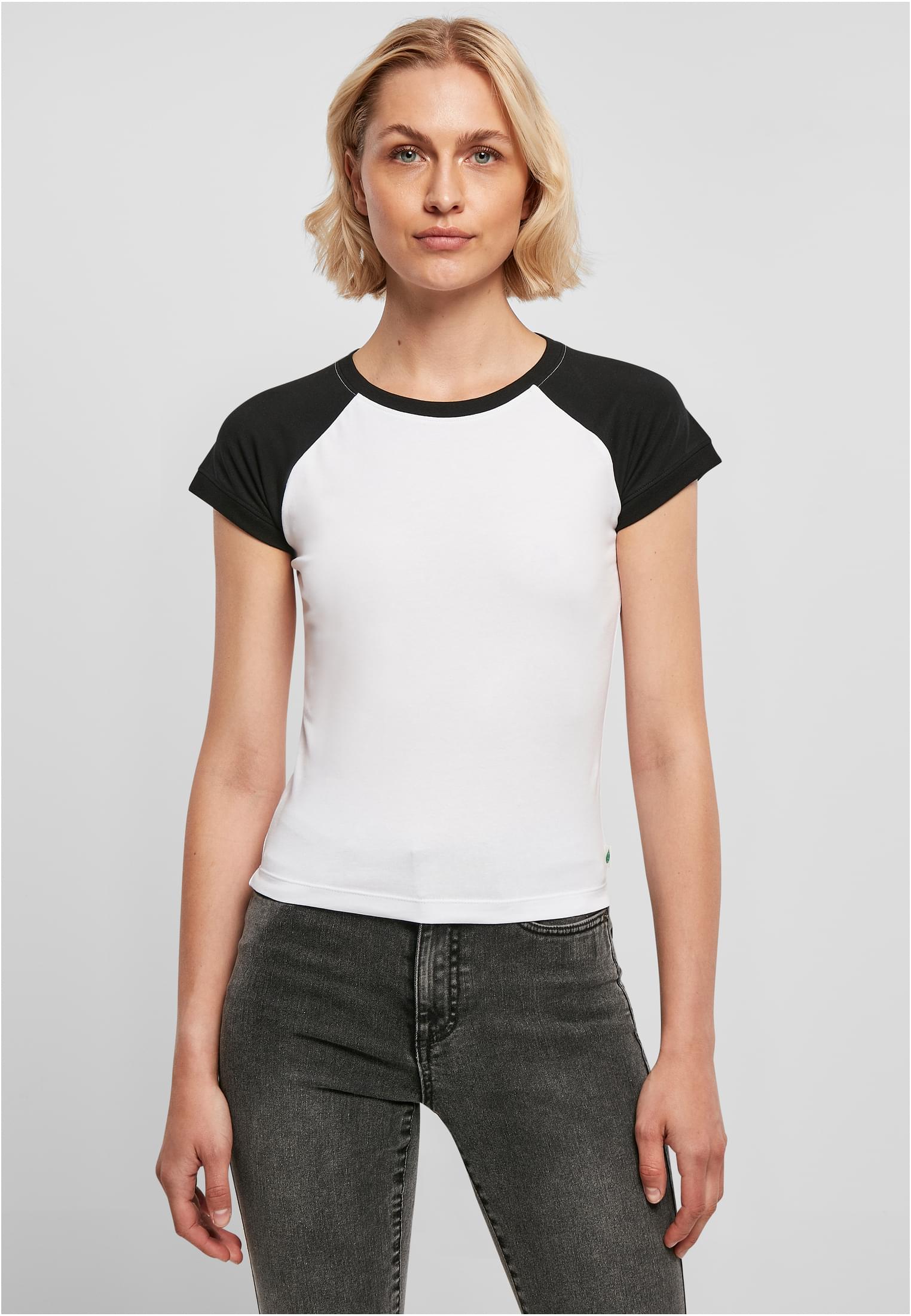 Ladies Organic Stretch Short Retro Baseball Tee white/black 3XL - alternate variant 1
