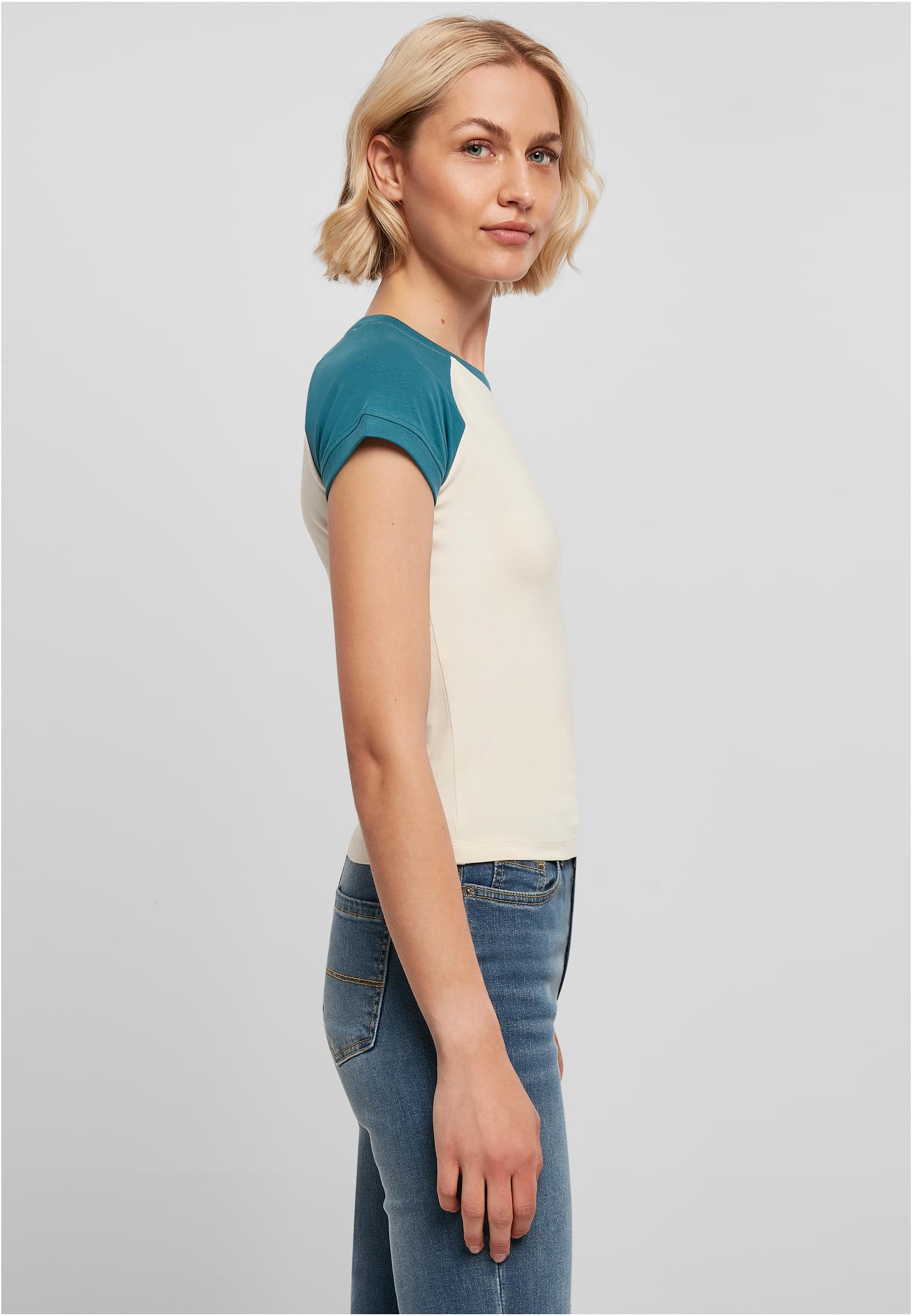 Ladies Organic Stretch Short Retro Baseball Tee whitesand/jasper 3XL - variant image 3