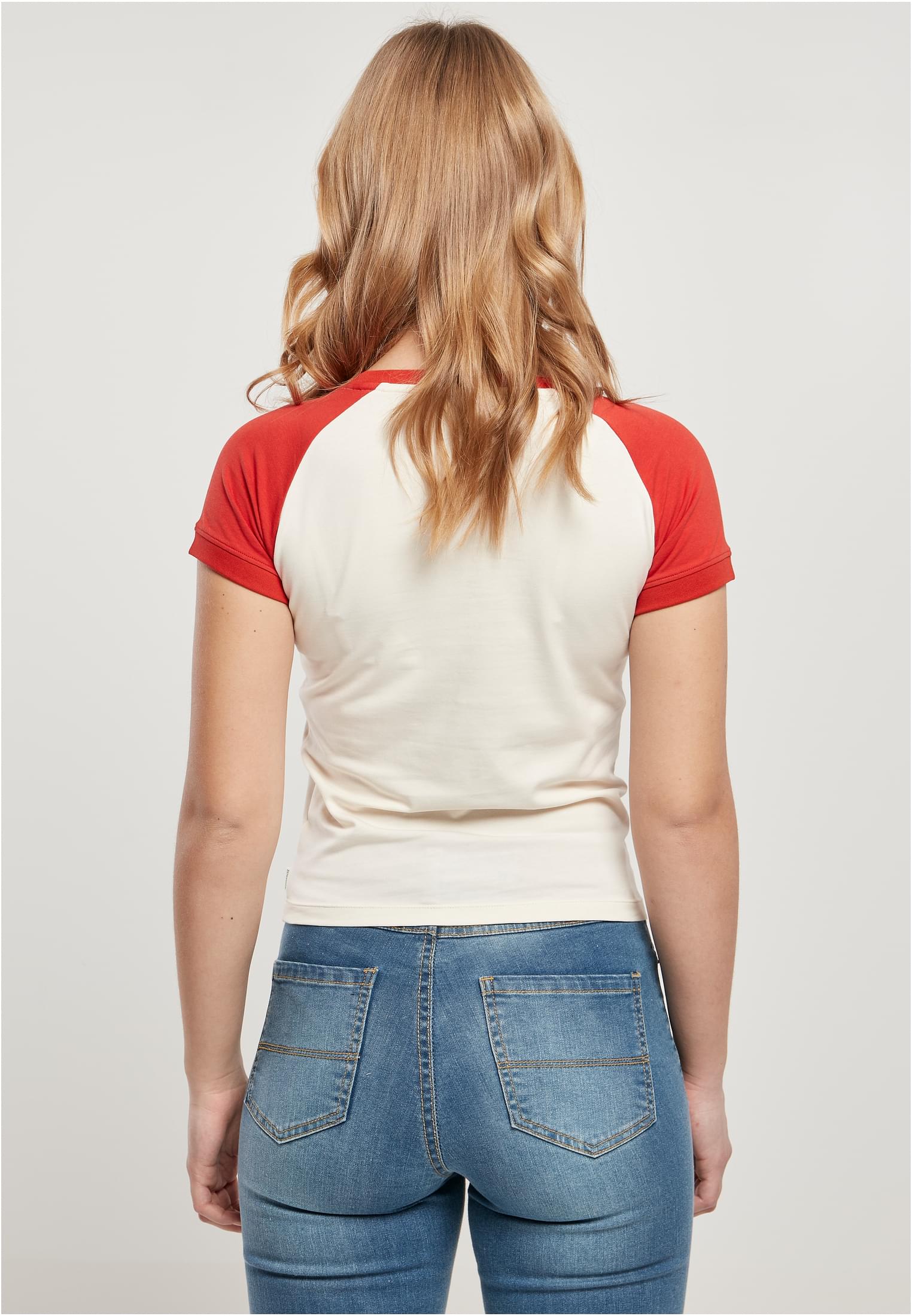 Ladies Organic Stretch Short Retro Baseball Tee whitesand/hugered 3XL - variant image 2