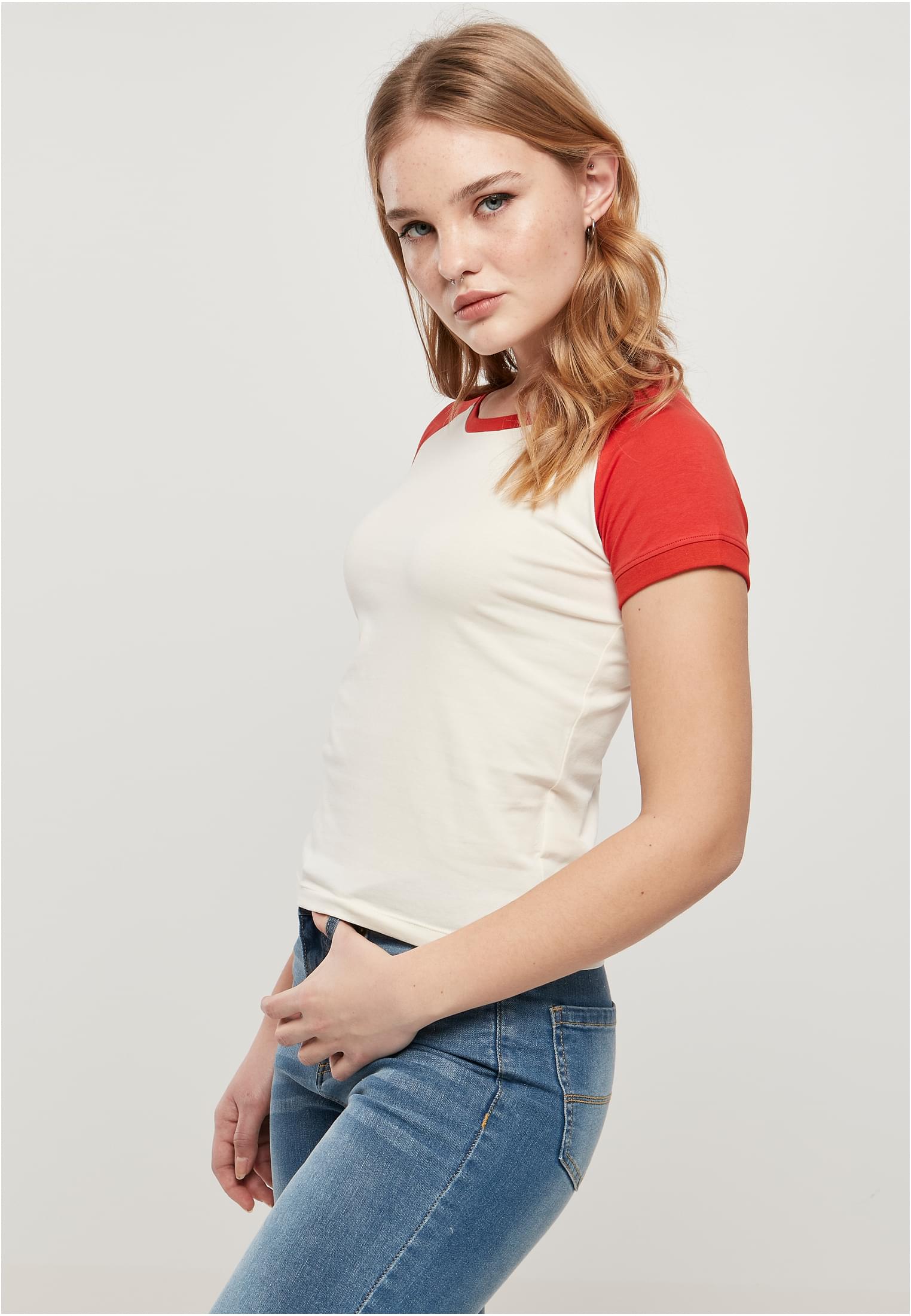 Ladies Organic Stretch Short Retro Baseball Tee whitesand/hugered 3XL - variant image 1